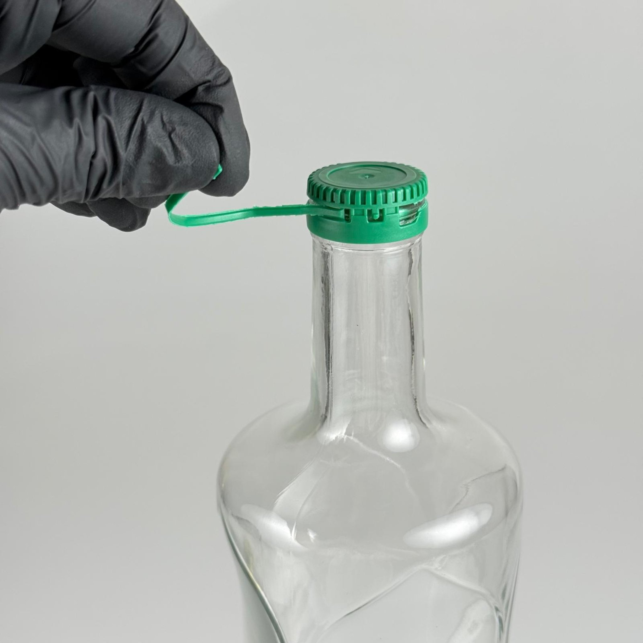1000 CC DESENLİ DORİKA ŞEFFAF CAM ŞİŞE + YANDAN YIRTMAÇLI YEŞİL ÇAKMA KAPAKLI TAKIM - 1000 ML MANTAR TIPALI ÇAKMA AĞIZ  CAM ŞİŞE