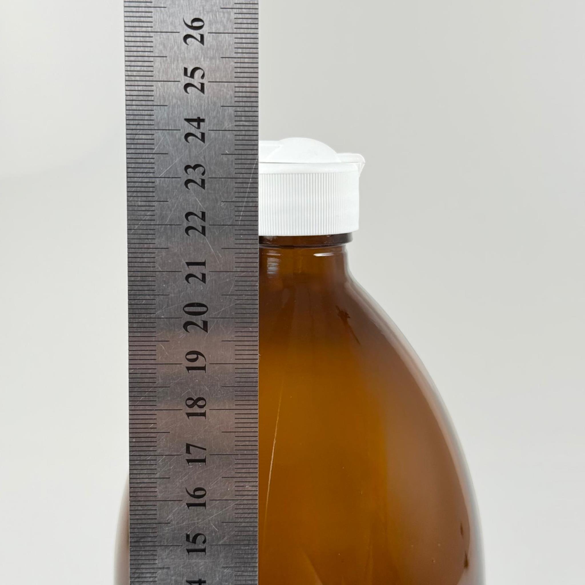 1000 CC AMBER TOMBUL ÖZEL SERİ CAM ŞİŞE - AKITICILI BEYAZ FLİPTOP KAPAKLI - 1000 ML CAM ECZA ŞİŞESİ - KAHVERENGİ