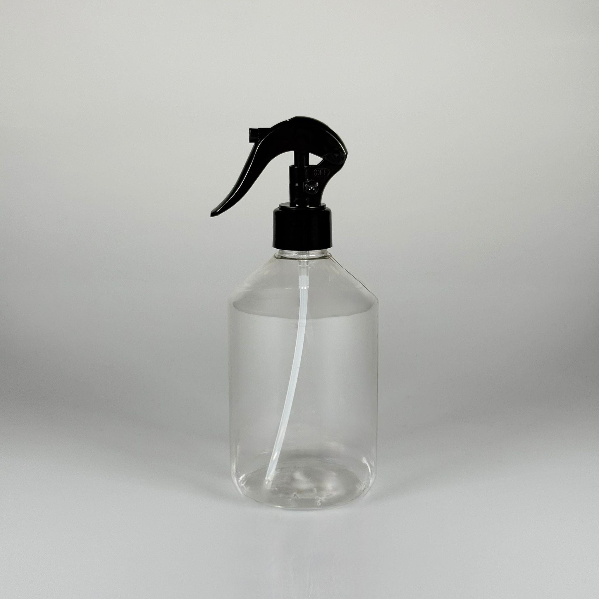 500 CC KÜT BOYUNLU ŞEFFAF PET ŞİŞE  - SİYAH TRİGER SPREYLİ (DUMAN ŞEKLİNDE PÜSKÜRTÜR) - 500 ML KALIN PET ŞİŞE