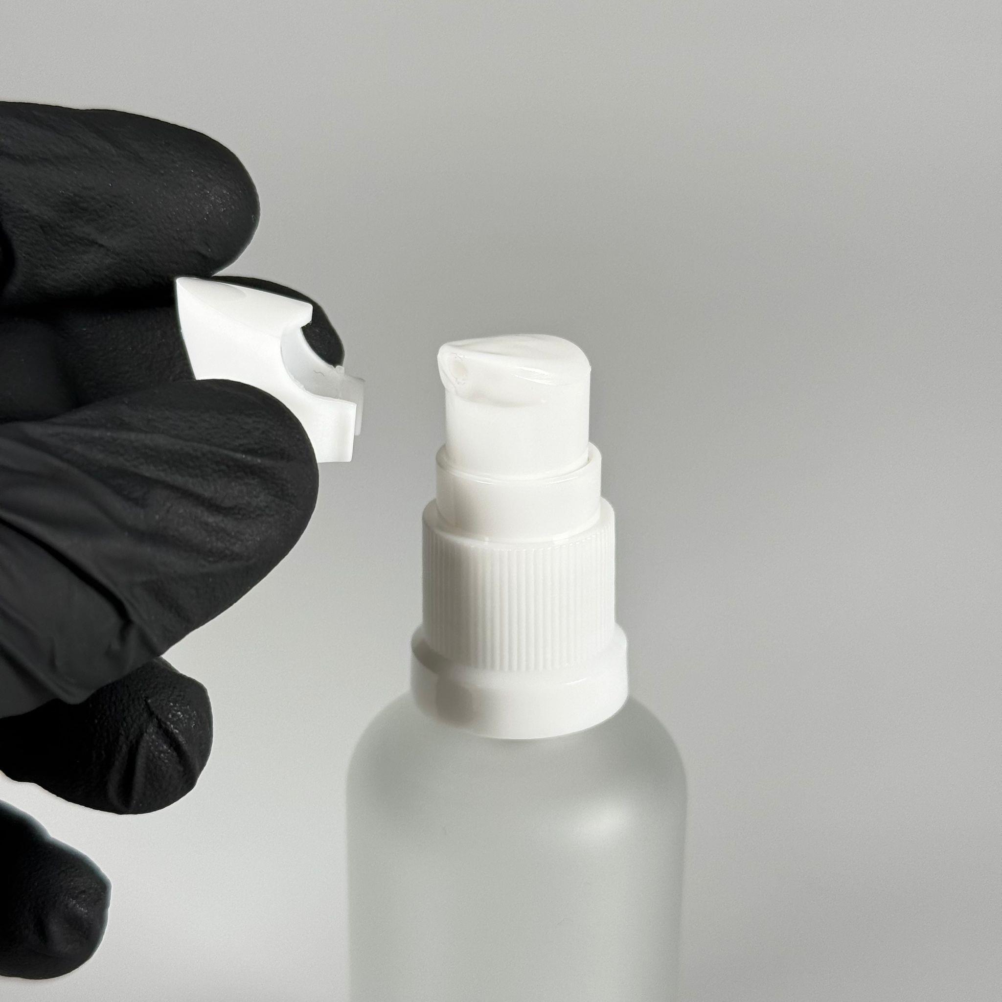 50 CC BUZLU CAM ŞİŞE - SIZDIRMAZ ETEKLİ BEYAZ LOSYON POMPALI TAKIM - 50 ML LOSYON ŞİŞESİ - YAĞ, KREM GİBİ YOĞUN KIVAMLI SIVILAR İÇİN CAM AMBALAJ