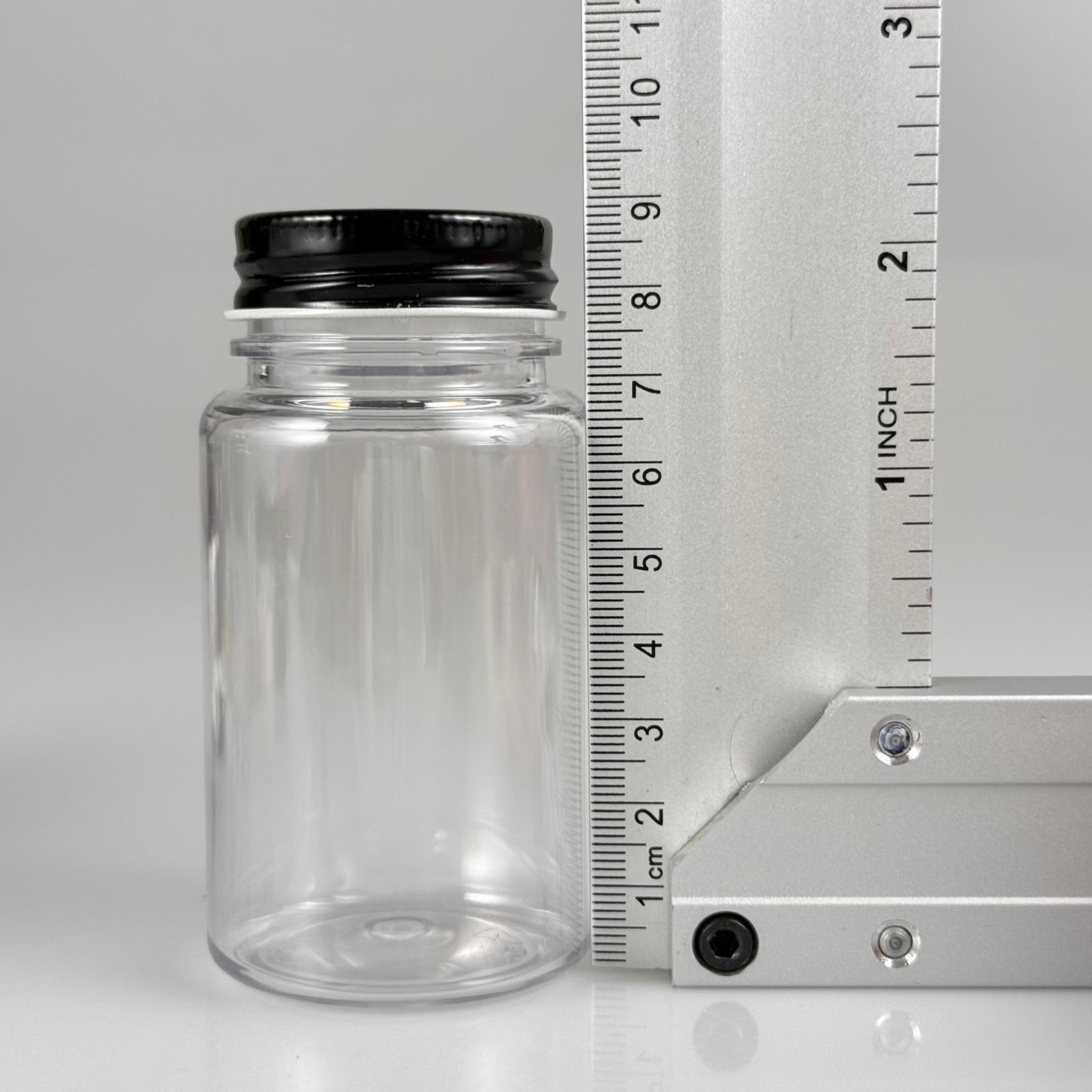 100 CC ŞEFFAF PET PUDRA ŞİŞESİ + KÖPÜK CONTALI SİYAH METAL KAPKLI + PUDRA TIPALI TAKIM - 100 ML PUDRA KUTUSU, EKO TUZLUK
