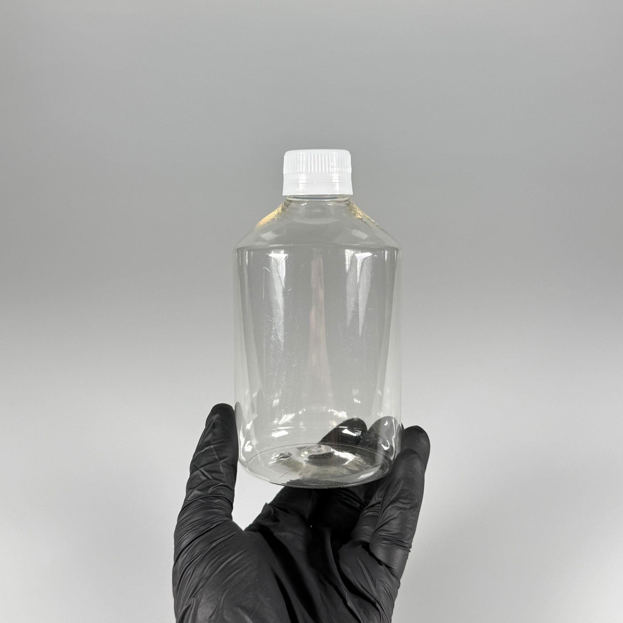 500 CC KÜT BOYUNLU ŞEFFAF PET ŞİŞE  - BEYAZ KİLİTLİ KAPAKLI - 500 ML KALIN PET ŞİŞE