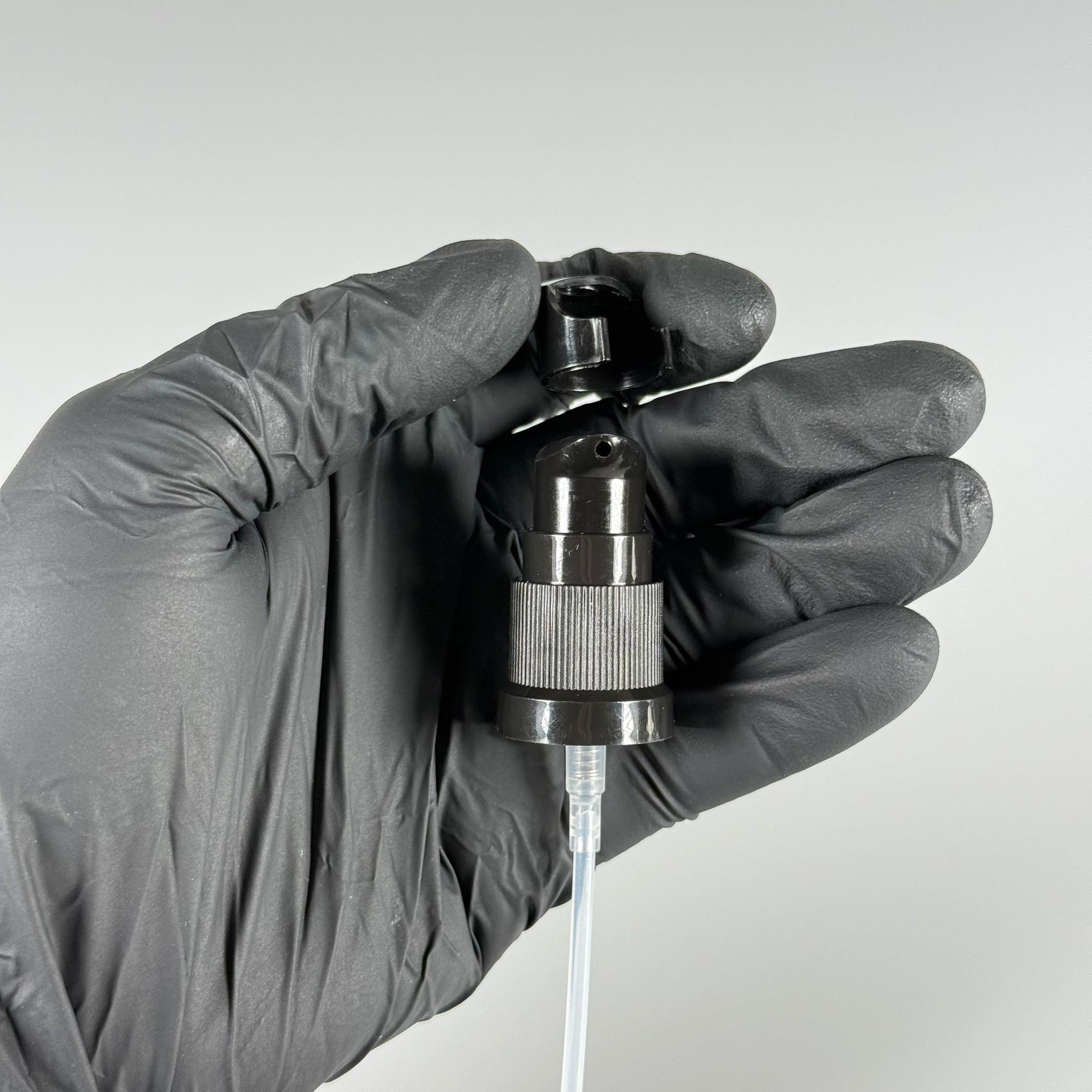 18 MM ETEKLİ LOSYON POMPASI SİYAH - 18 MM SERUM POMPASI (CAM ŞİŞELER İÇİN)