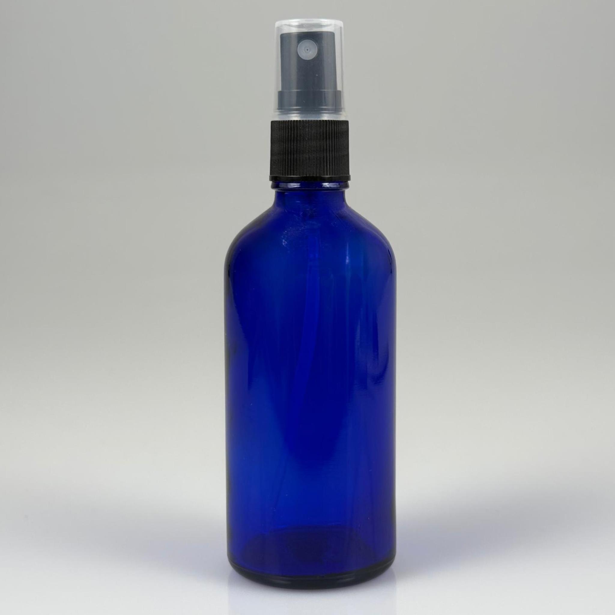 100 CC MAVİ CAM ŞİŞE SİYAH SPREYLİ TAKIM - 100 ML SPREYLİ ŞİŞE
