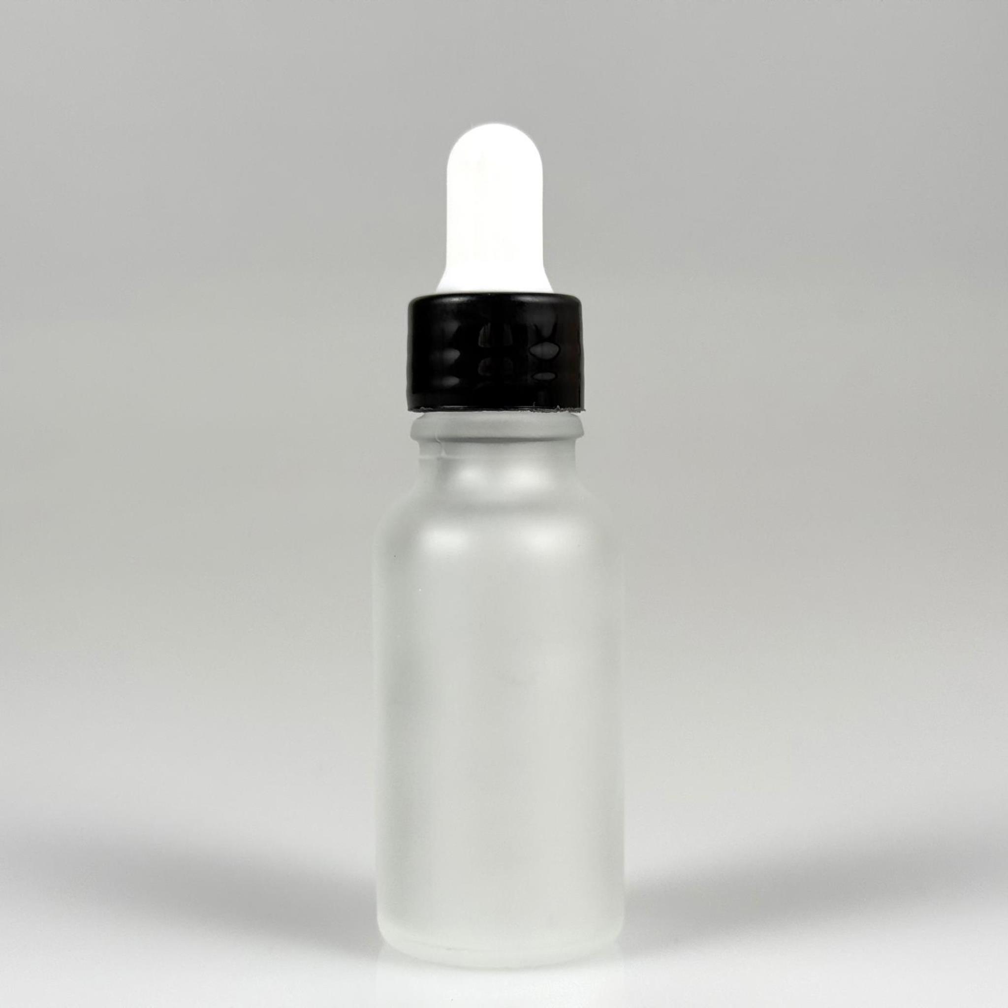 20 CC BUZLU CAM DAMLALIKLI ŞİŞE - BEYAZ EMZİK + SİYAH DÜZ KAPAK + CAM PİPET TAKIM - 20 ML BUZLU CAM DAMLALIKLI ŞİŞE SETİ