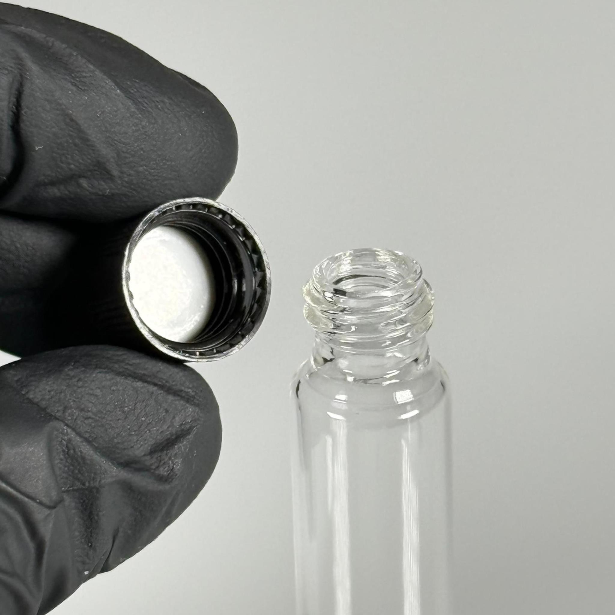 10 CC ŞEFFAF CAM ŞİŞE - SİYAH KAPAKLI - 10 ML KAPAKLI CAM ŞİŞE