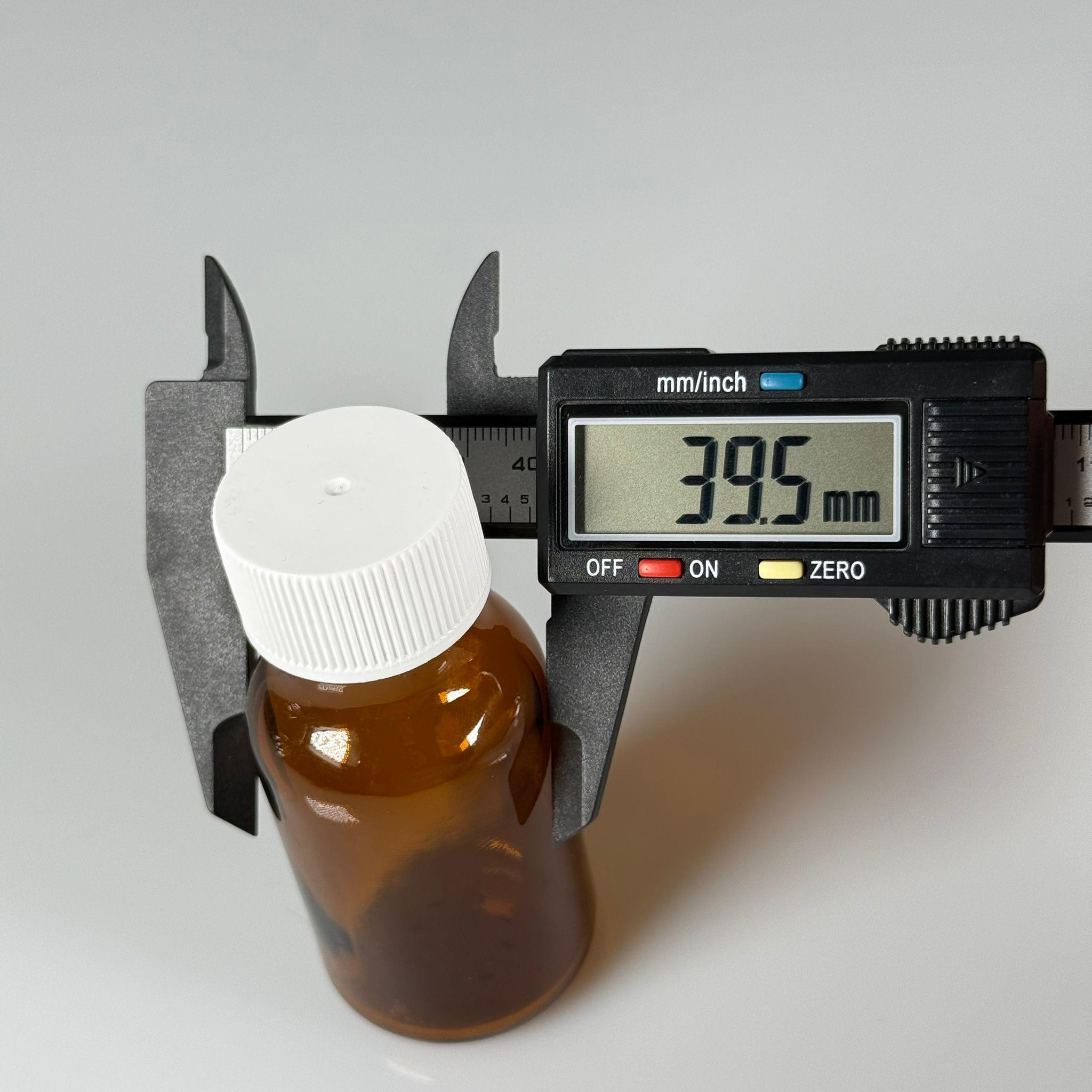 50 ML DOLUMU KOLAY, GENİŞ AĞIZLI İÇTEN DAMLALIKLI ŞİŞE (28 MM AĞIZ)  - 50 CC BEYAZ CONTALI KAPAKLI İÇTEN DAMLALIKLI CAM ECZA ŞİŞESİ - AMBER KAHVERENGİ