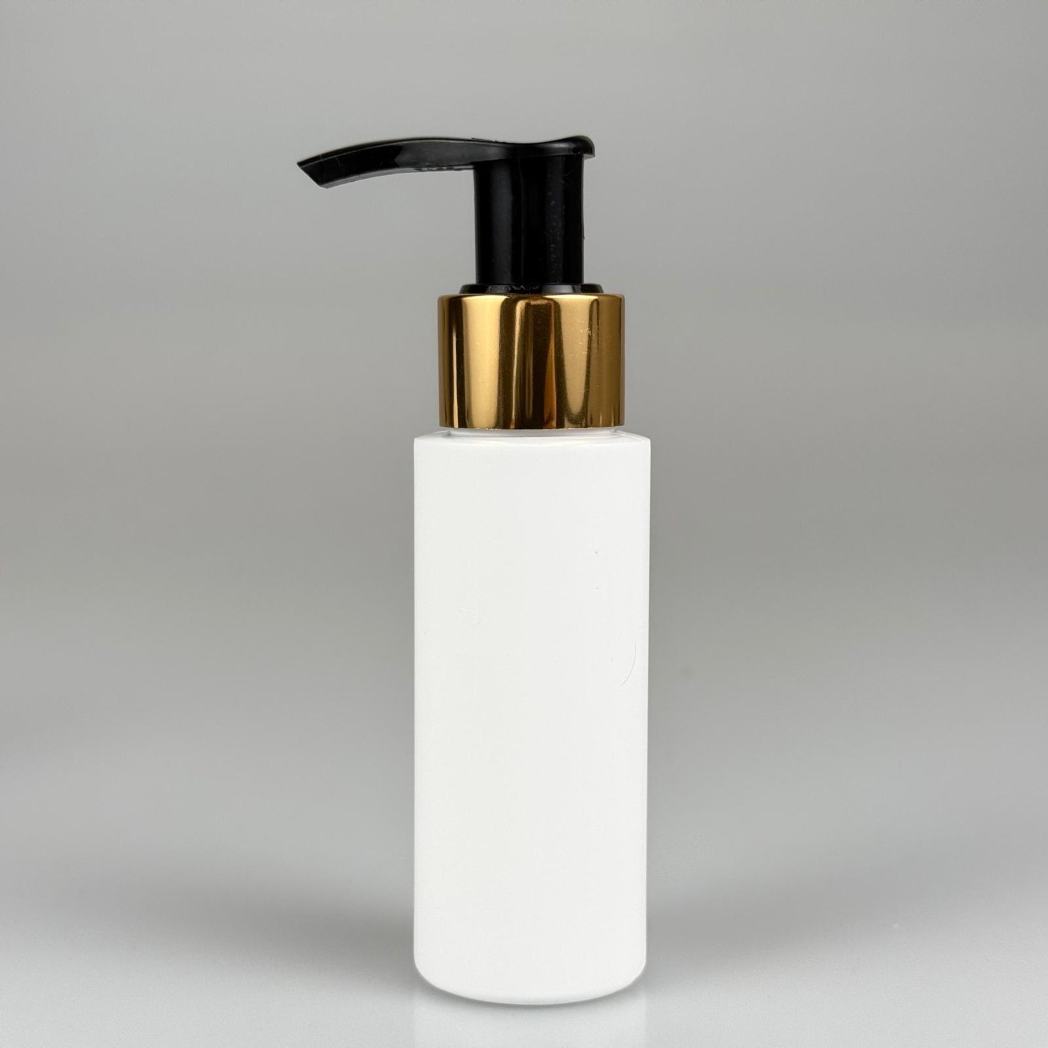 50 CC BEYAZ POLİETİLEN PLASTİK ŞİŞE - GOLD POMPALI - 50 ML POMPALI PLASTİK ŞİŞE