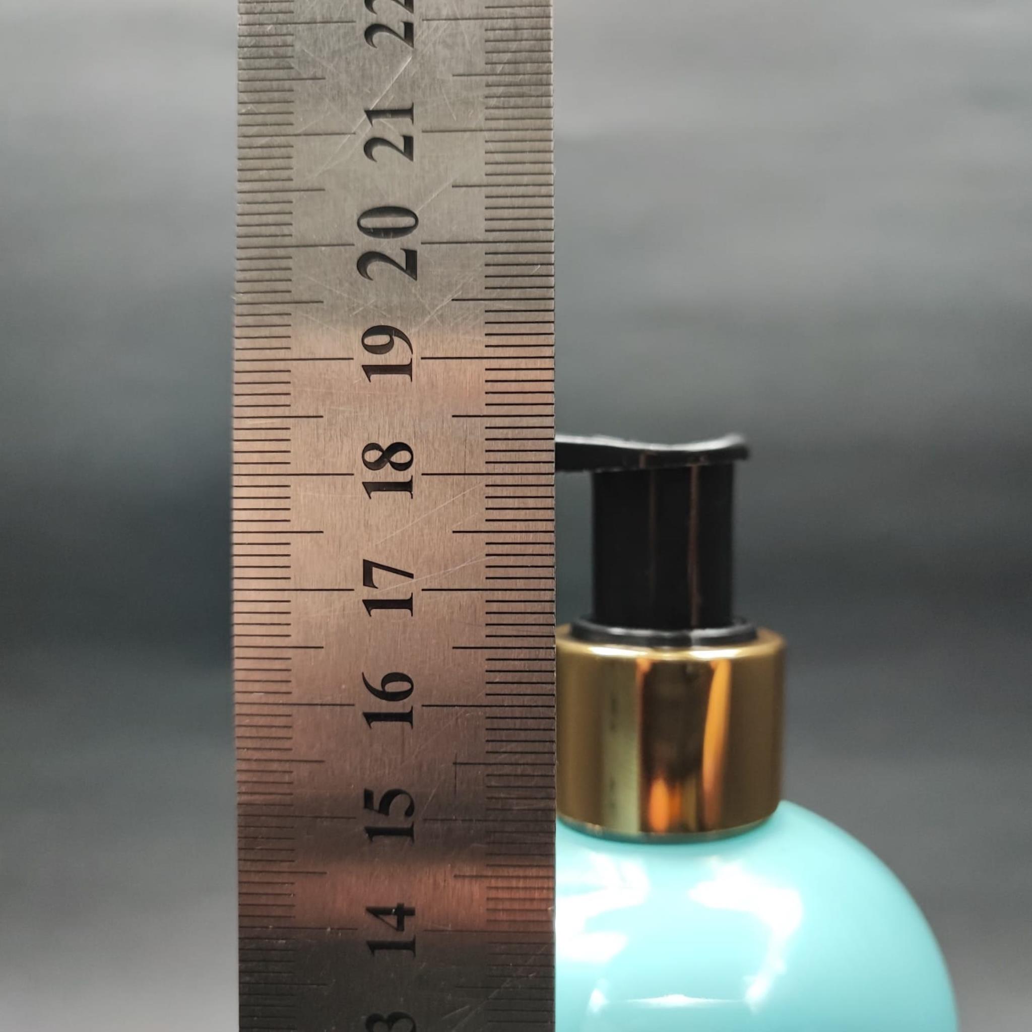 400 CC OVAL BOYUNLU SİLİNDİR PET ŞİŞE (30 GR) - GOLD POMPALI - 400 ML PLASTİK ŞİŞE - TURKUAZ