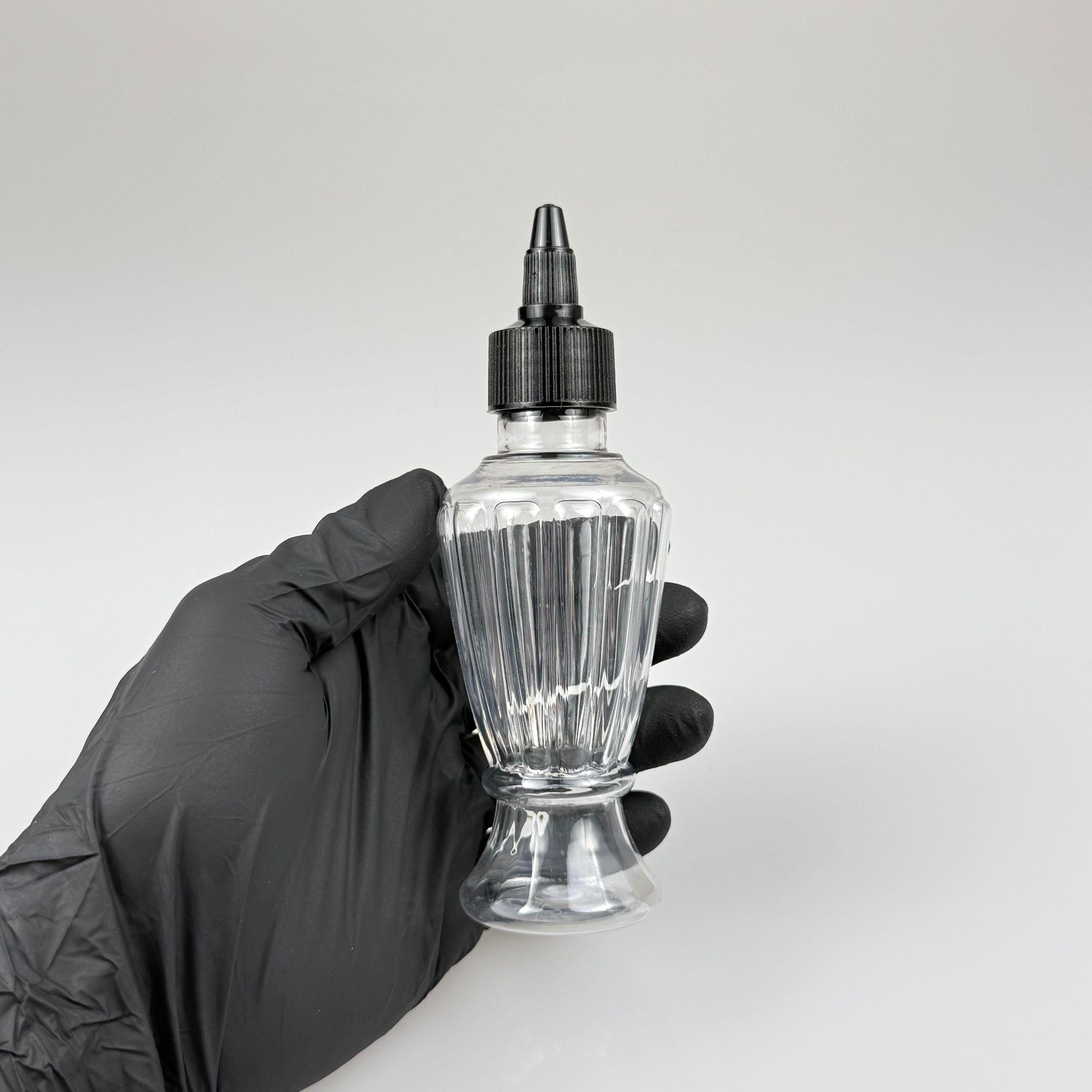 YAĞ, SOS, ACI SOS, SİRKE, SRIRACHA, MÜREKKEP, TUTKAL AKITICI VB BOŞ ŞİŞELERİ - SİYAH SİVRİ TWİST AKITICI KAPAK + 100 ML VAZO HÜRREM SERT PET PLASTİK ŞİŞE TAKIM