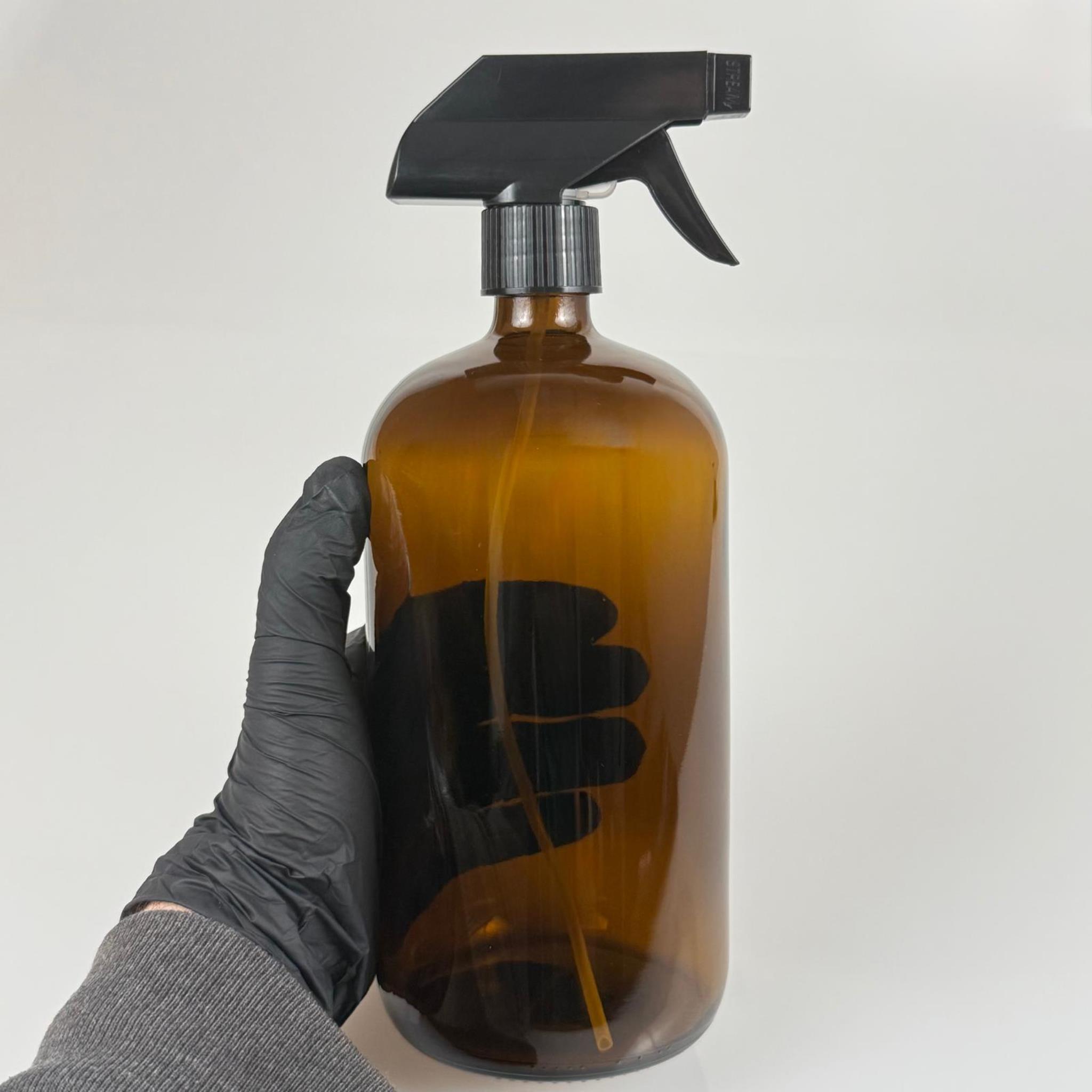 1 LT KAHVERENGİ ECZA ŞİŞESİ - SİYAH TETİK TRİGER SPREYLİ - 1000 CC AMBER KÜT BOYUNLU CAM İLAÇ ŞİŞESİ - BOŞ ŞURUP ŞİŞELERİ
