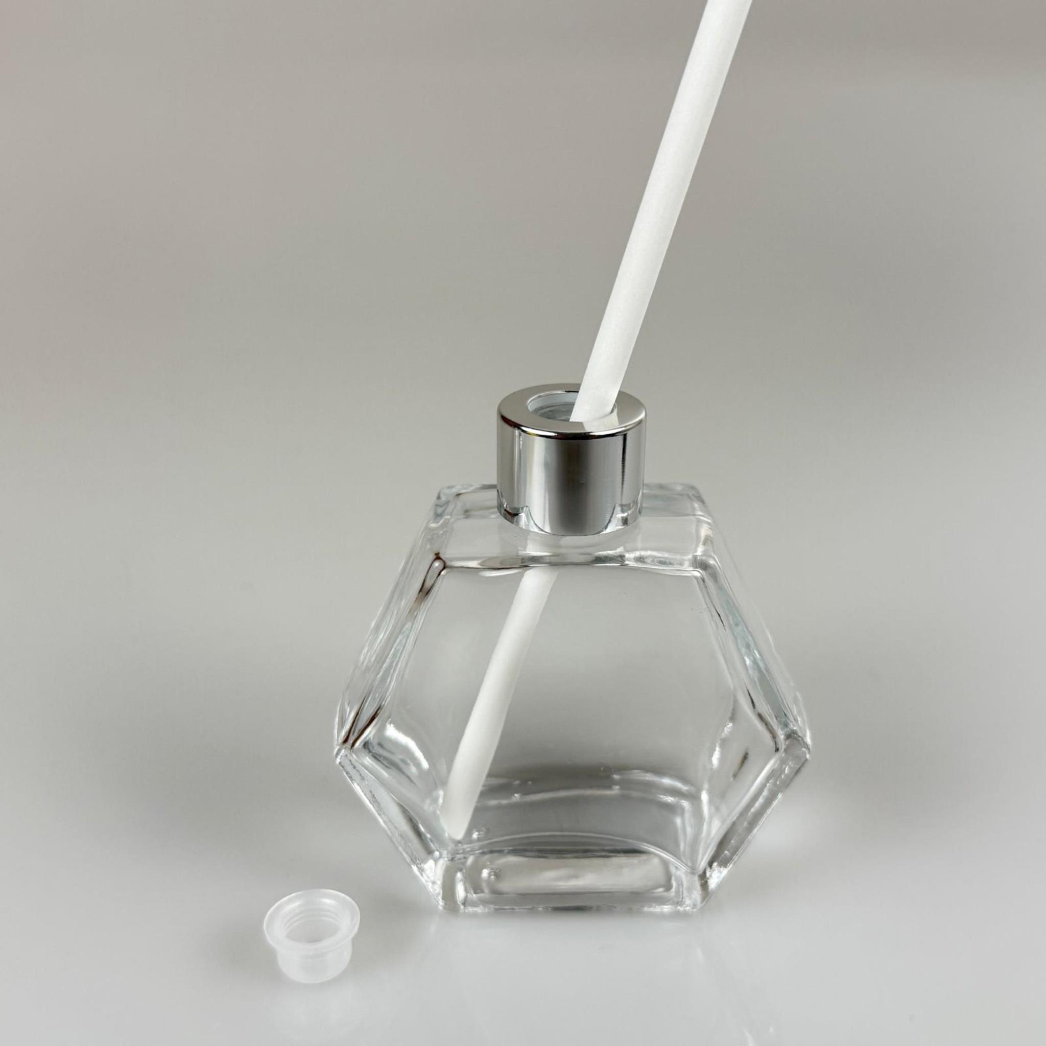 ALTIGEN MODEL CAM BAMBU ODA KOKUSU ŞİŞESİ + METAL GÜMÜŞ KAPAK + TIPA + KALIN BEYAZ FİBER BAMBU ÇUBUK - 50 ML SET TAKIM - HEDİYELİK PROMOSYON DİFFUSER ŞİŞELERİ