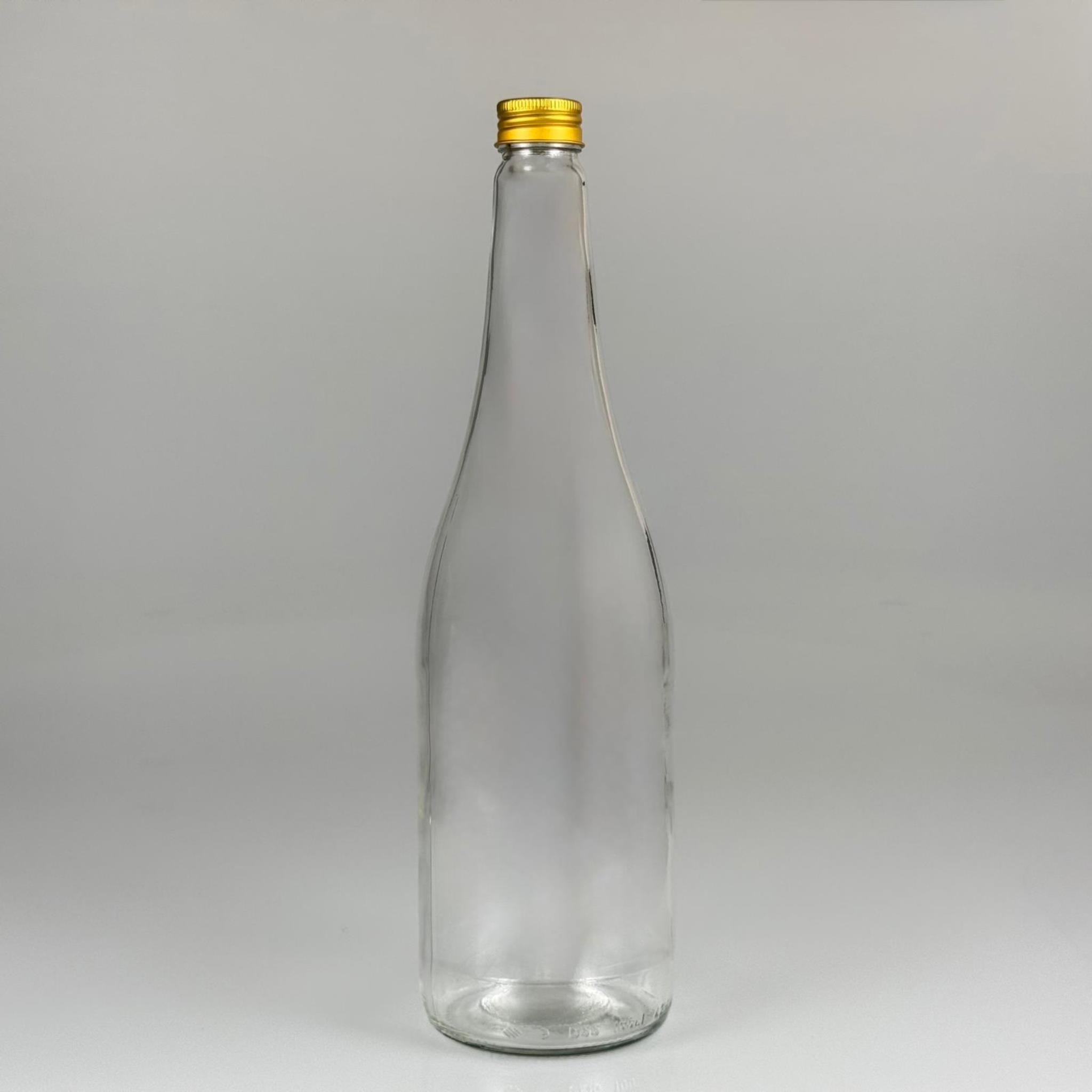 1000 ML LÜKS CAM SU ŞİŞESİ - 1000 CC BOŞ CAM SU ŞİŞELERİ - GOLD ALÜMİNYUM METAL KAPAKLI (ELLE AÇILIP KAPANABİLİR) - RESTORAN, CAFE, OTEL VS İÇİN PREMİUM CAM ŞİŞE