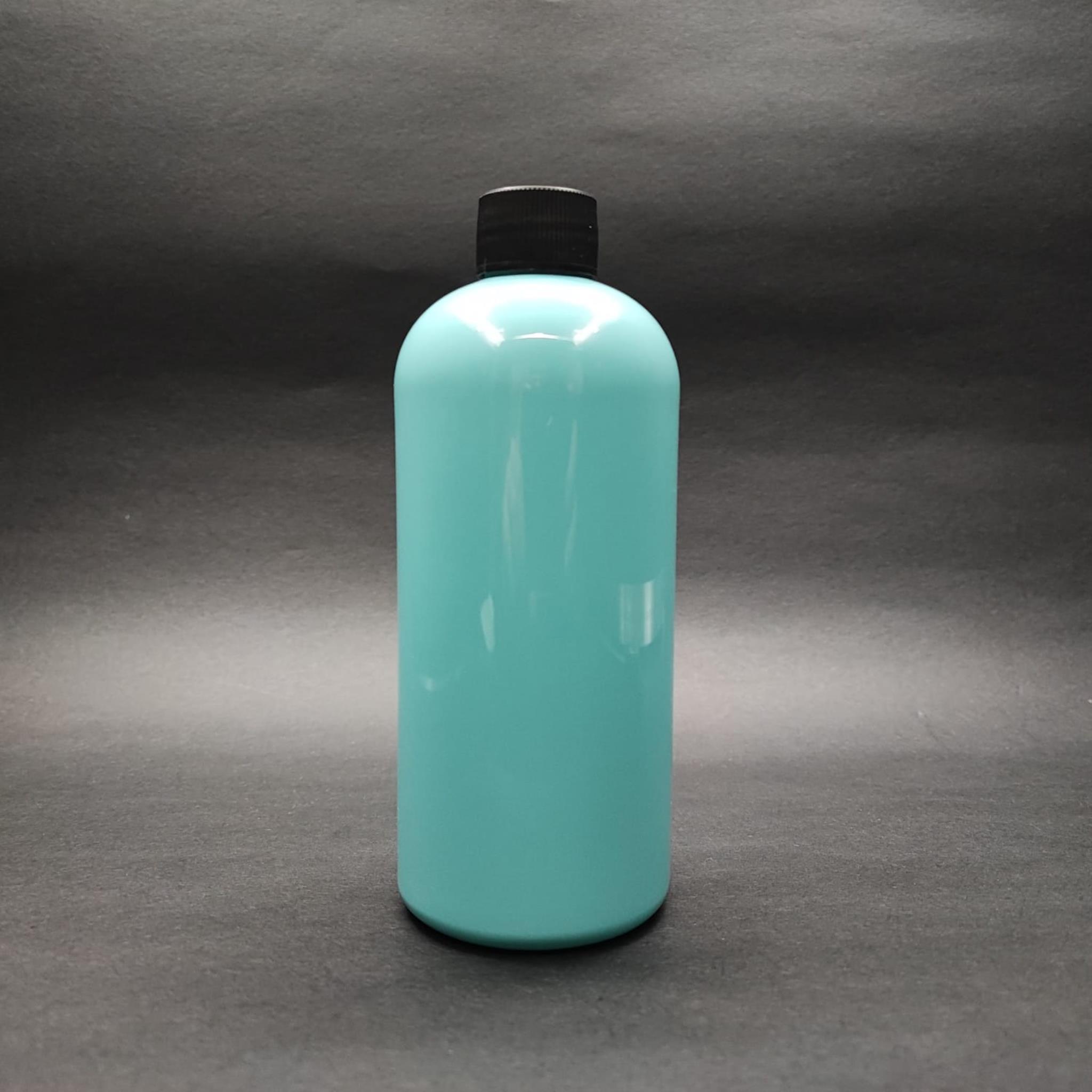 400 CC OVAL BOYUNLU SİLİNDİR PET ŞİŞE (30 GR) - CONTALI SİYAH KAPAKLI - 400 ML PLASTİK ŞİŞE - TURKUAZ