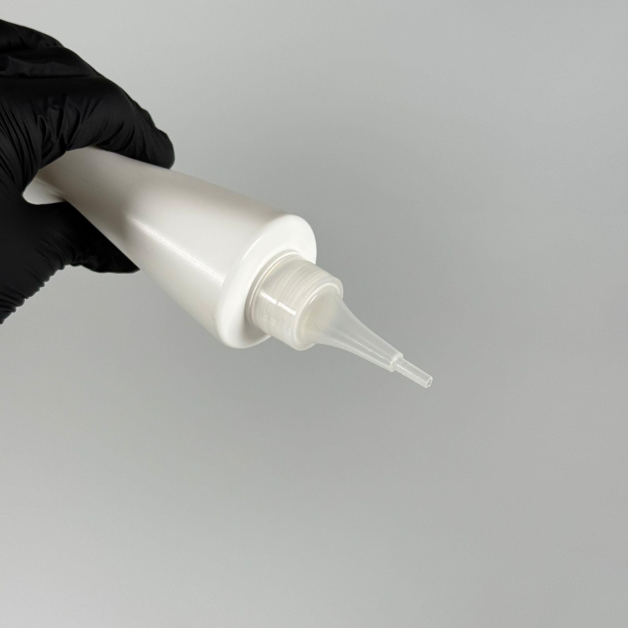 200 CC (SİLME 250 CC) BEYAZ SİLİNDİR MODEL MAT SERT POLİETİLEN ŞİŞE - ŞEFFAF AKITICI SİVRİ KAPAKLI - 200 ML BEYAZ PLASTİK ŞİŞE