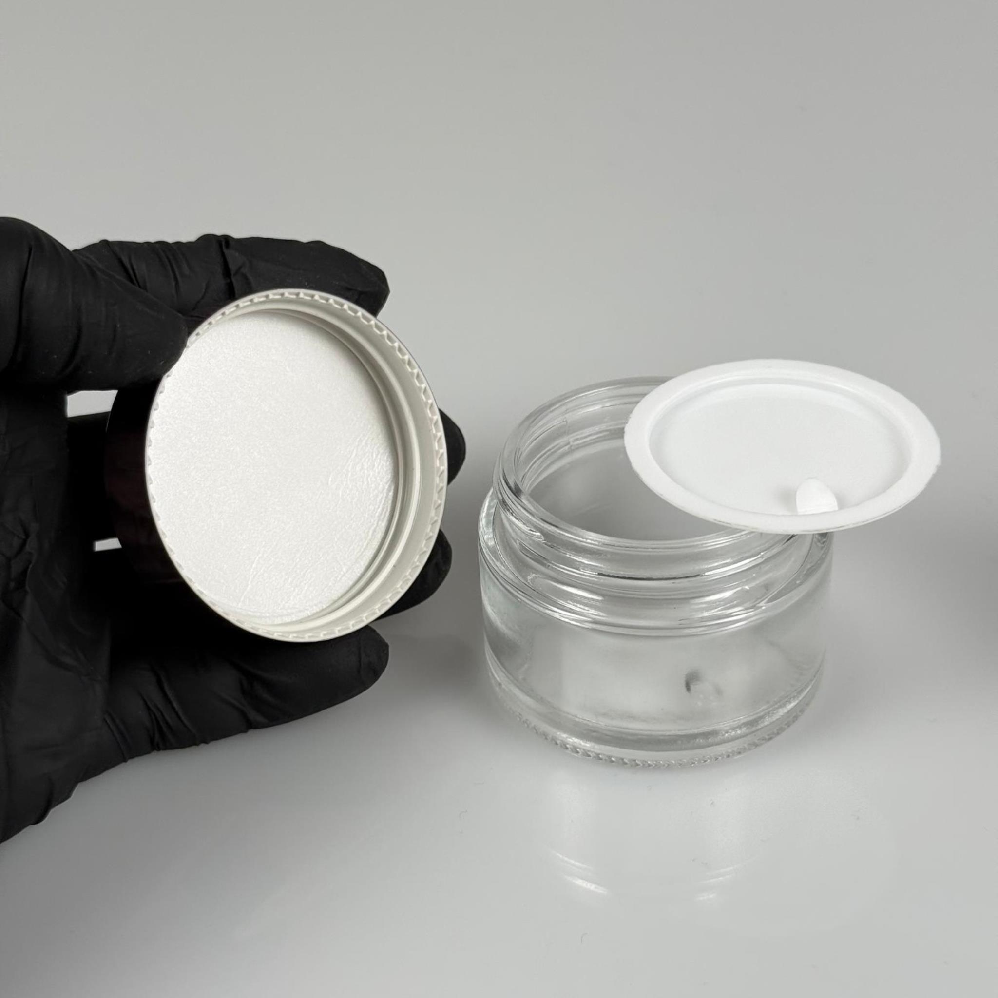 50 CC ŞEFFAF CAM KREM KAVANOZU + ROSE KAPAK + İÇ TIPA - 50 ML Kozmetik ve Bakım Ürünleri İçin Cam Kavanozları