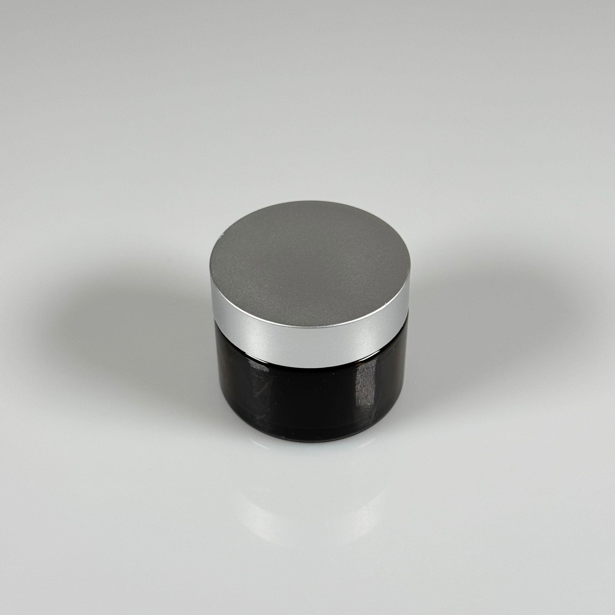 50 CC CAM AMBER KREM KAVANOZU - GÜMÜŞ KAPAKLI İÇ CONTALI - 50 ML KAHVERENGİ KREM KAVANOZU - AMBER MUM KAVANOZU