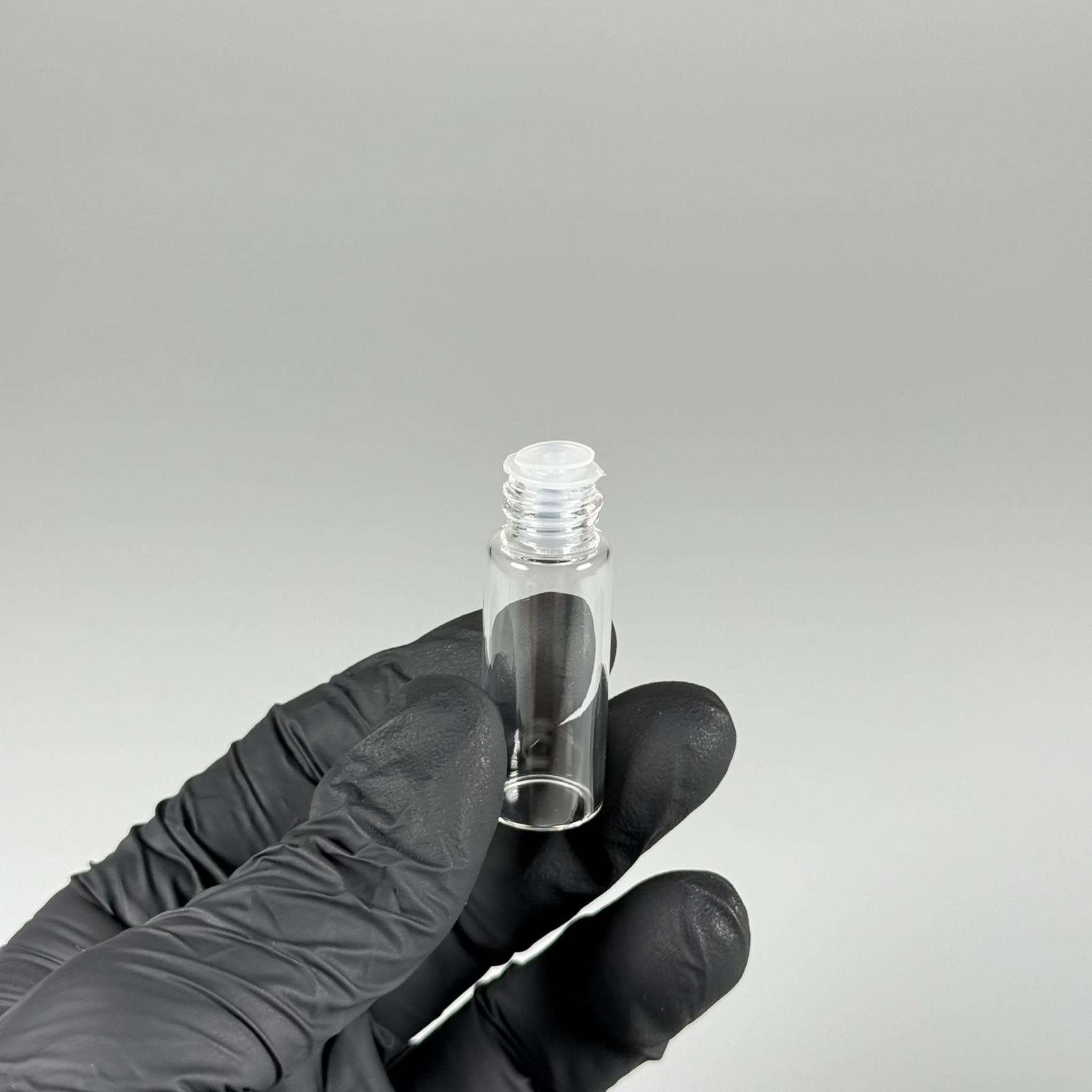 5 CC ŞEFFAF İNCE CAM ŞİŞE - BEYAZ KAPAKLI + İÇTEN DAMLALIKLI - 5 ML CAM ŞİŞE