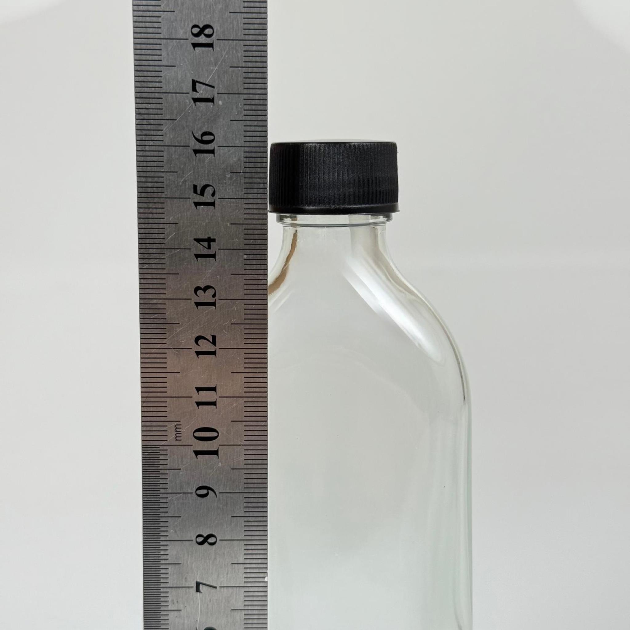 150 CC YASSI KOLONYA CAM ŞİŞE - SİYAH KAPAKLI + KOLONYA TIPALI - 150 ML DAMLATMALI KAPAKLI CAM KOLONYA ŞİŞESİ