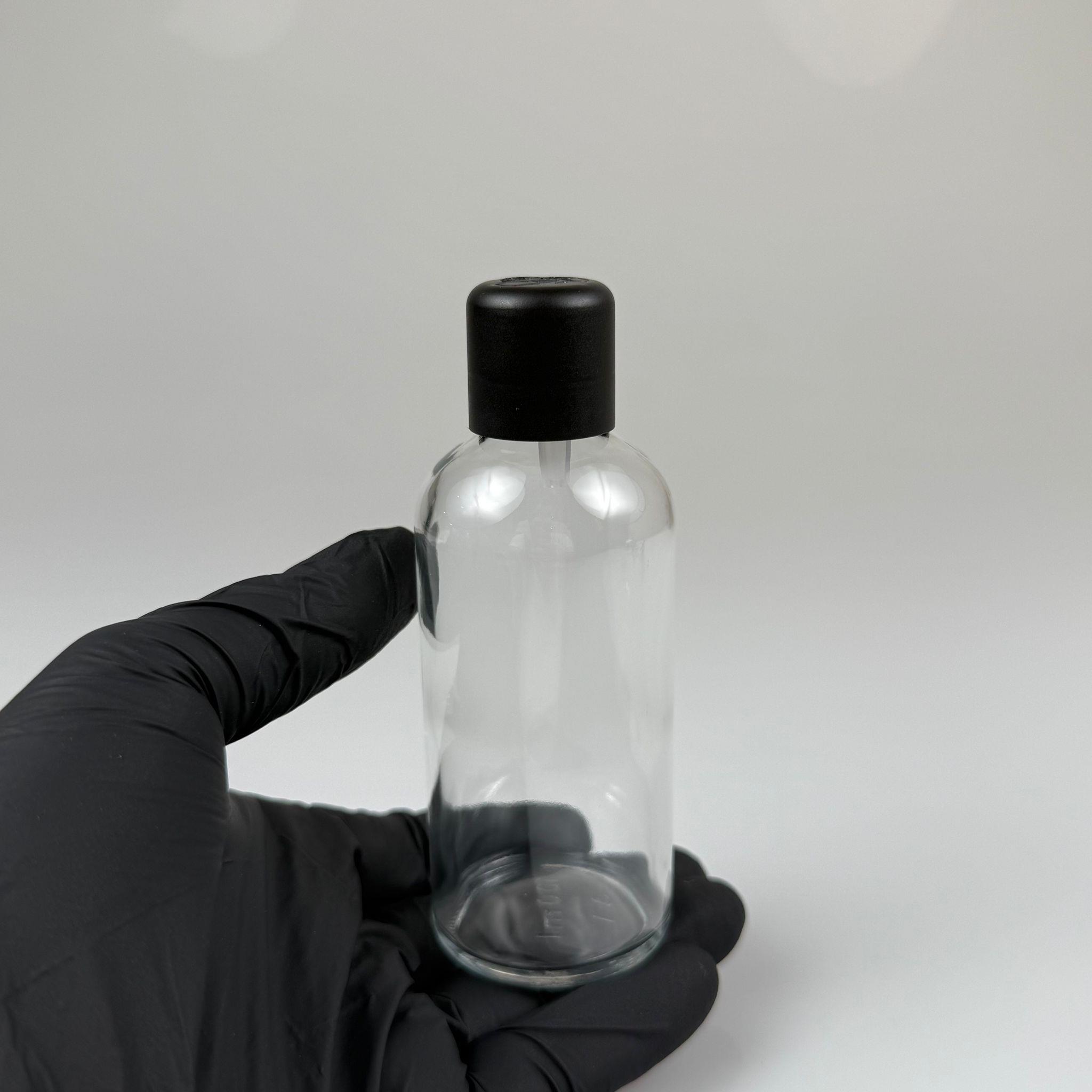 100 CC ŞEFFAF CAM ŞİŞE + İÇTEN DAMLALIKLI ÇOCUK KİLİTLİ SİYAH KAPAK - SAYDAM 100 ML KİLİT KAPAKLI DAMLATMALI ŞİŞE