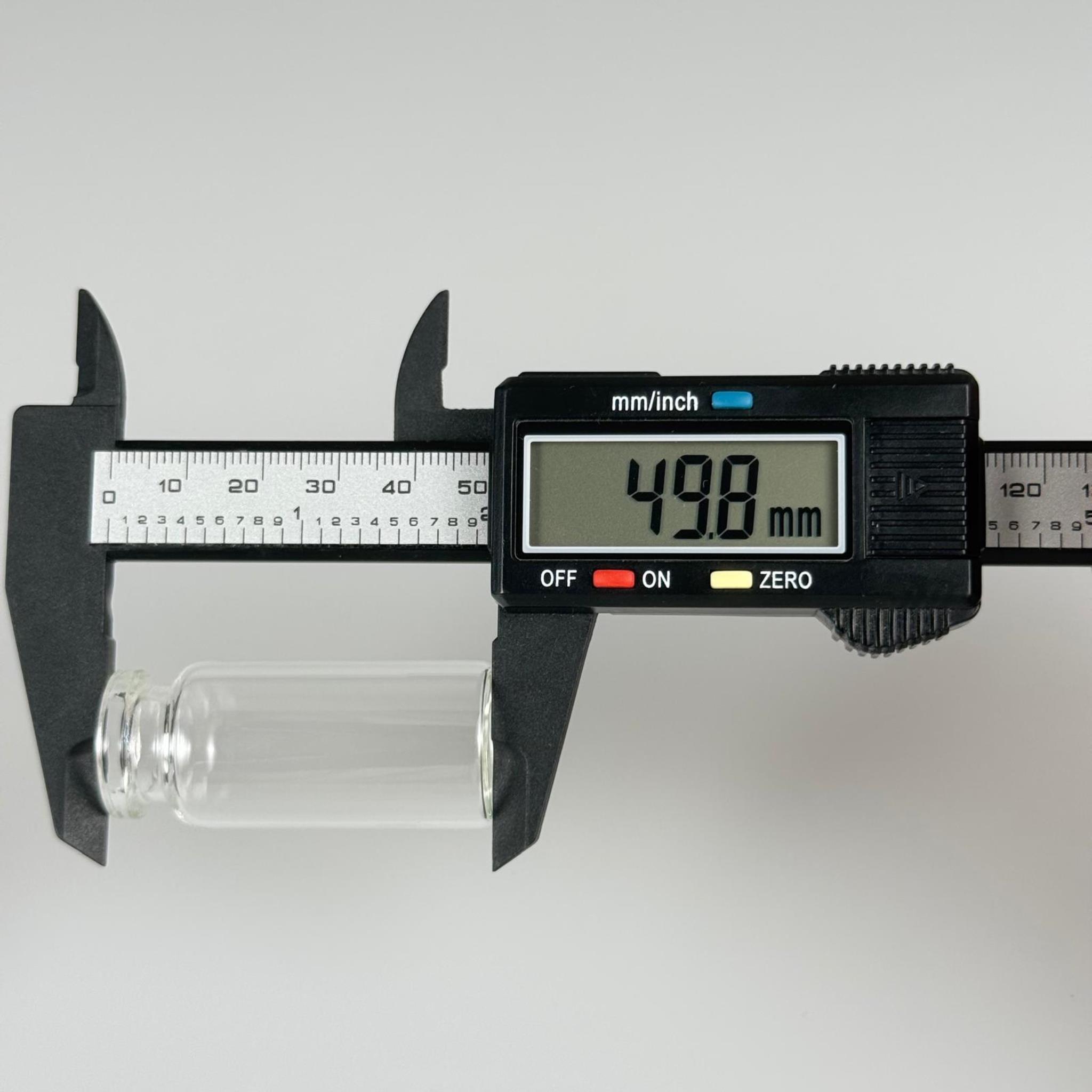 BOROSİLİKAT ŞEFFAF CAM ŞİŞE - 10 CC - 22/50 MM 20 MM