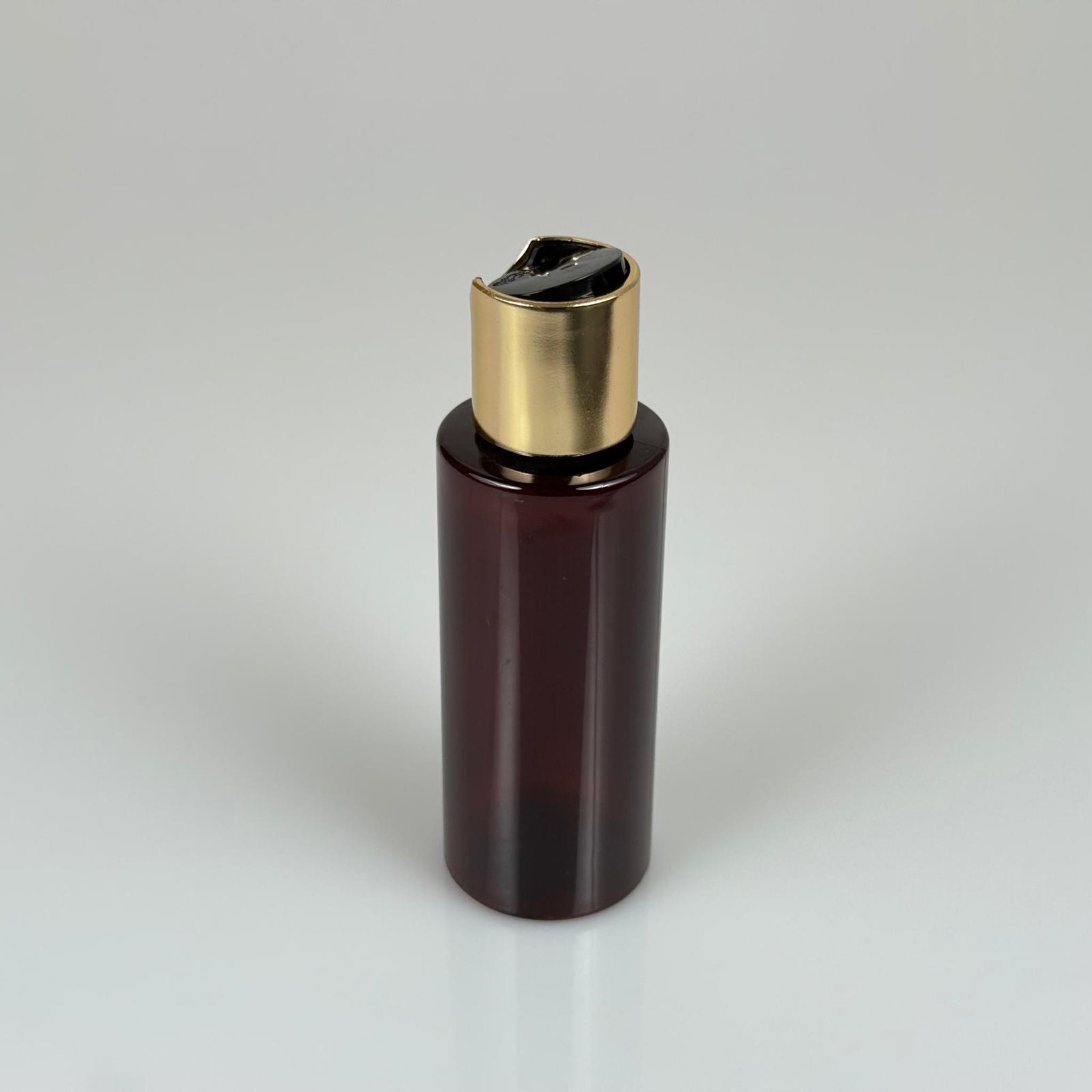 100 CC AMBER KÜT BOYUNLU PET ŞAMPUAN ŞİŞESİ - 100 ML GOLD DİSKTOP ŞAMPUAN KAPAKLI