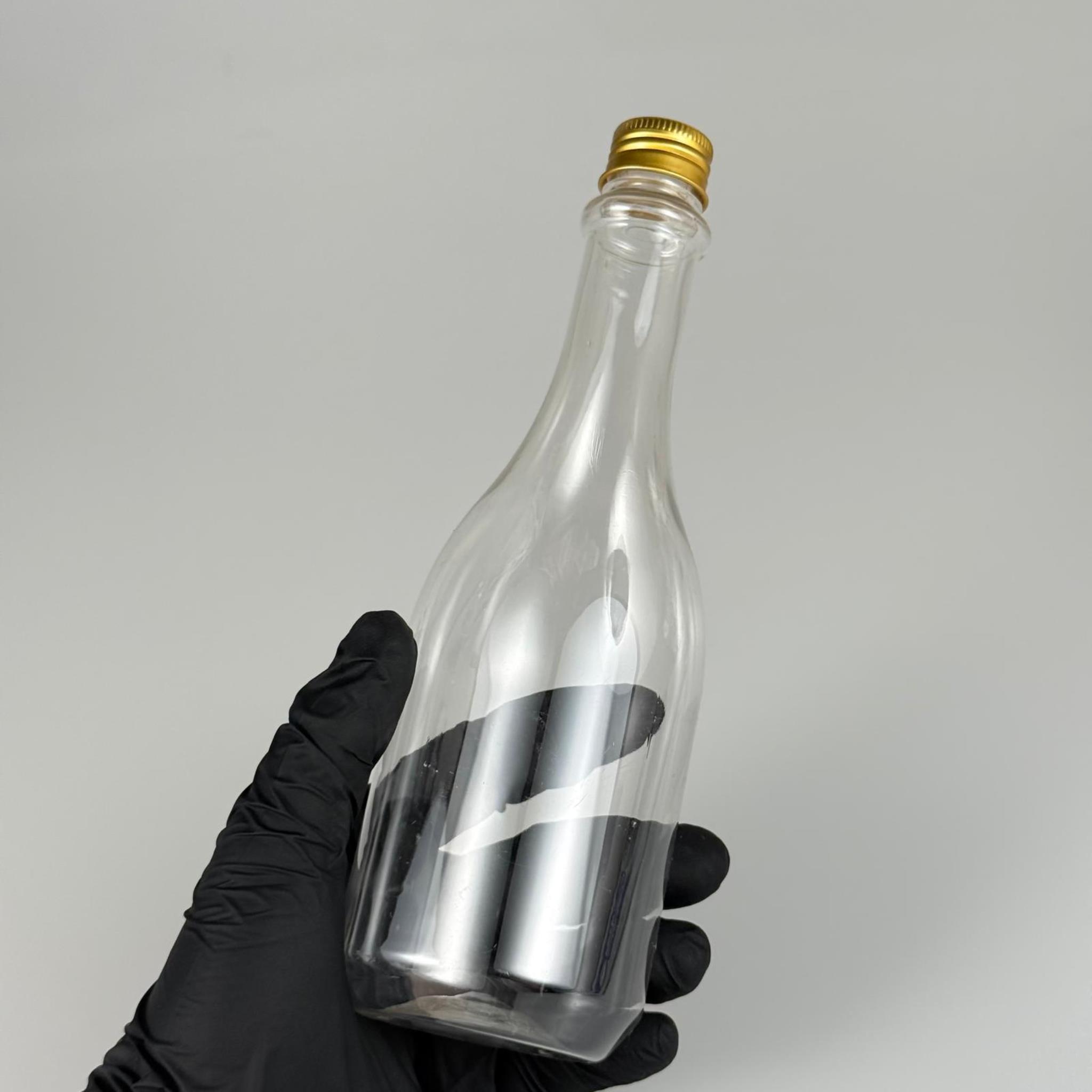 400 CC ŞEFFAF ELİT MODEL PET ŞİŞE (24 AĞIZ) + KÖPÜK CONTALI GOLD METAL ALÜMİNYUM KAPAK + KOLONYA TIPALI TAKIM - 400 ML KAPAKLI PLASTİK ŞİŞELER