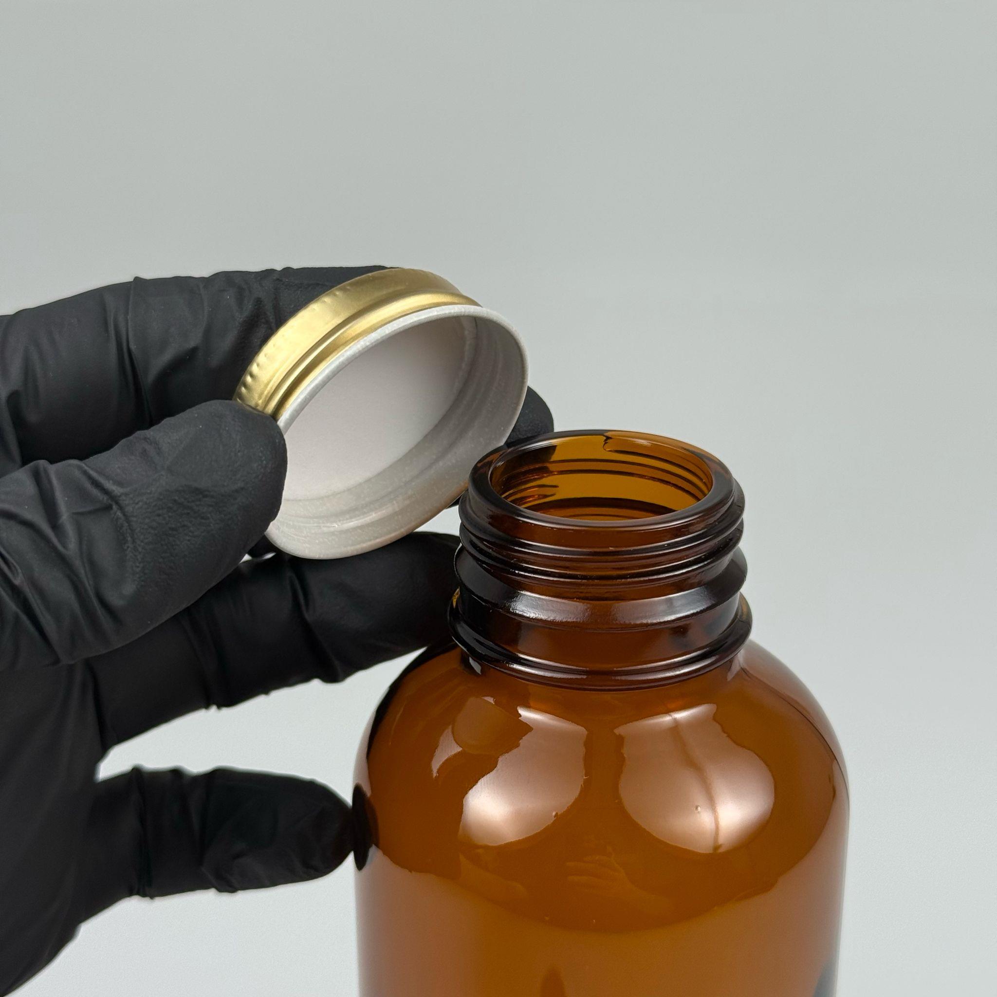 500 CC ENDÜSTRİYEL, KEVITA MODEL GENİŞ AĞIZLI AMBER CAM ŞİŞE - CONTALI GOLD METAL KAPAKLI - 500 ML CAM KAHVERENGİ ECZA, ZEYTİNYAĞI, ÇEREZ, GRANÜR KAHVE, COLDBREW VB İÇİN ÇOK AMAÇLI CAM ŞİŞELER