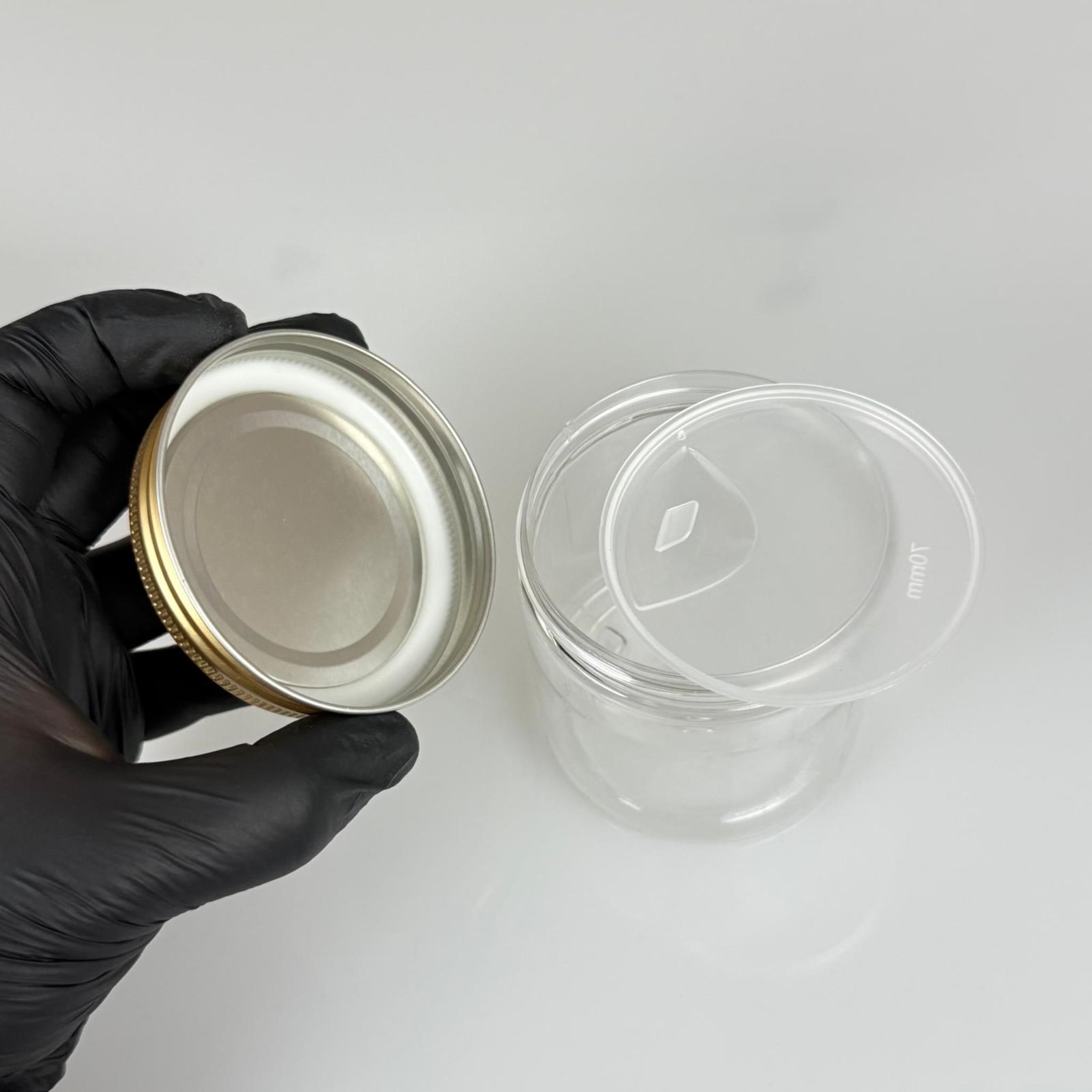 250 ML SERT PET KAVANOZ + GOLD METAL KAPAK + İÇ TIPA - 250 CC KALIN ŞEFFAF PLASTİK KAVANOZ GOLD METAL KAPAKLI İÇ TIPALI TAKIM - KREM KAVANOZLARI