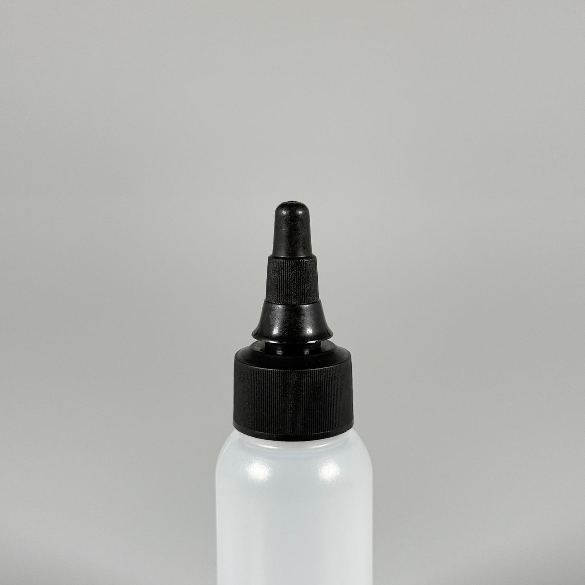 50 ML SIKILABİLİR YUMUŞAK POLİETİLEN PE PLASTİK ŞİŞE - SİYAH ASANSÖR AKITICI SOS KAPAKLI - 50 cc sos, yağ, kartuş, mürekkep vb için boş şişeler