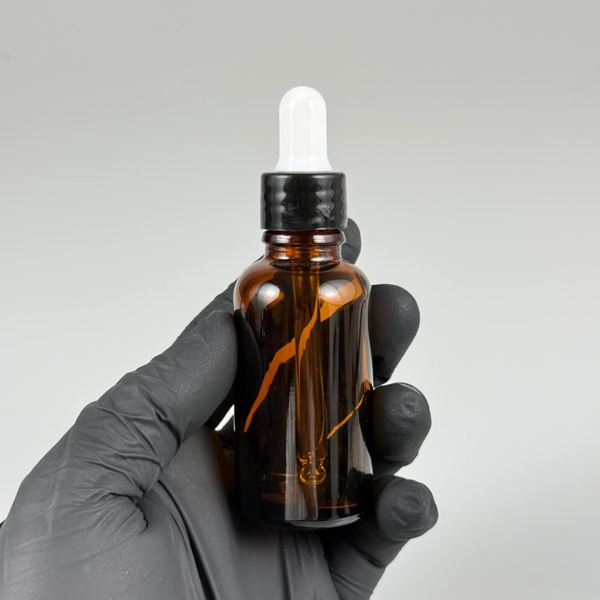 30 CC AMBER CAM DAMLALIKLI ŞİŞE - BEYAZ EMZİK + SİYAH DÜZ KAPAK + CAM PİPET TAKIM - 30 ML KAHVERENGİ DAMLALIKLI ŞİŞE SETİ