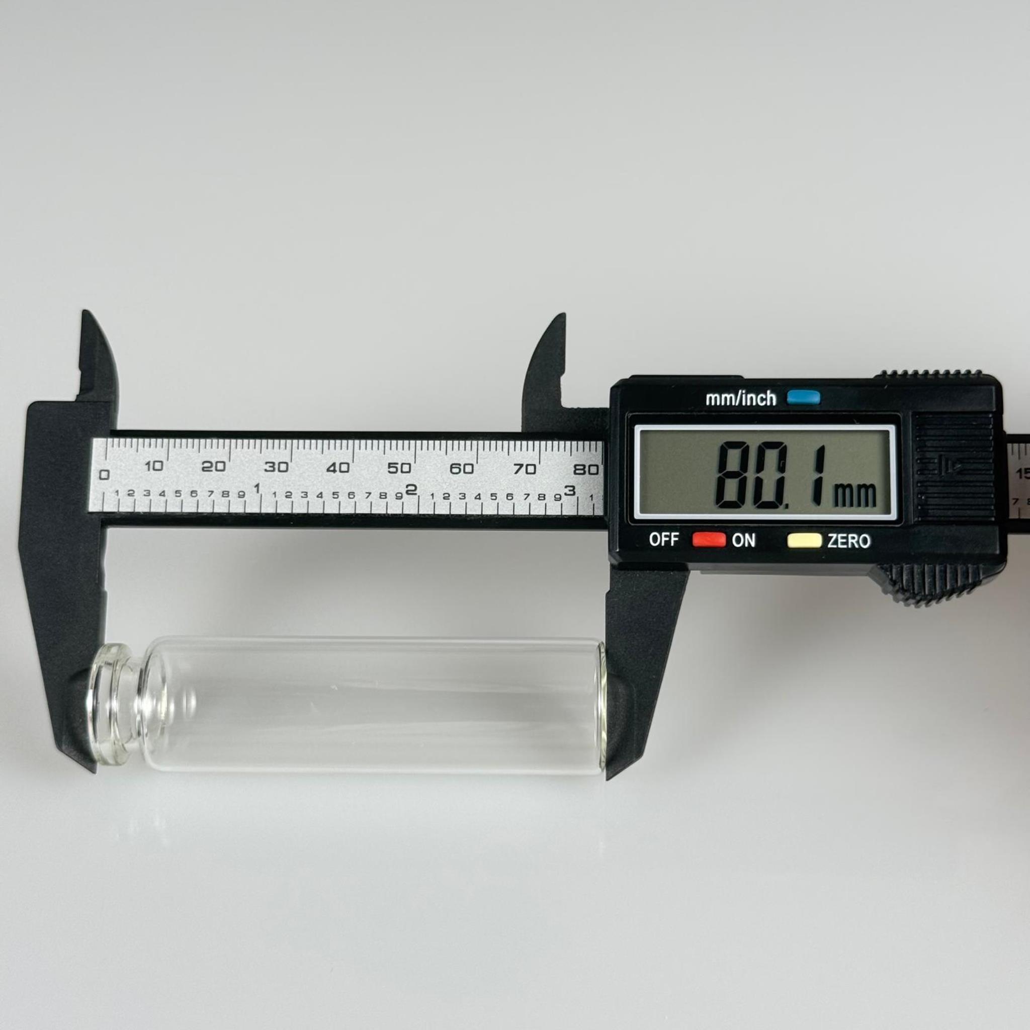 BOROSİLİKAT ŞEFFAF CAM ŞİŞE - 20 CC - 22/80 MM 20 MM