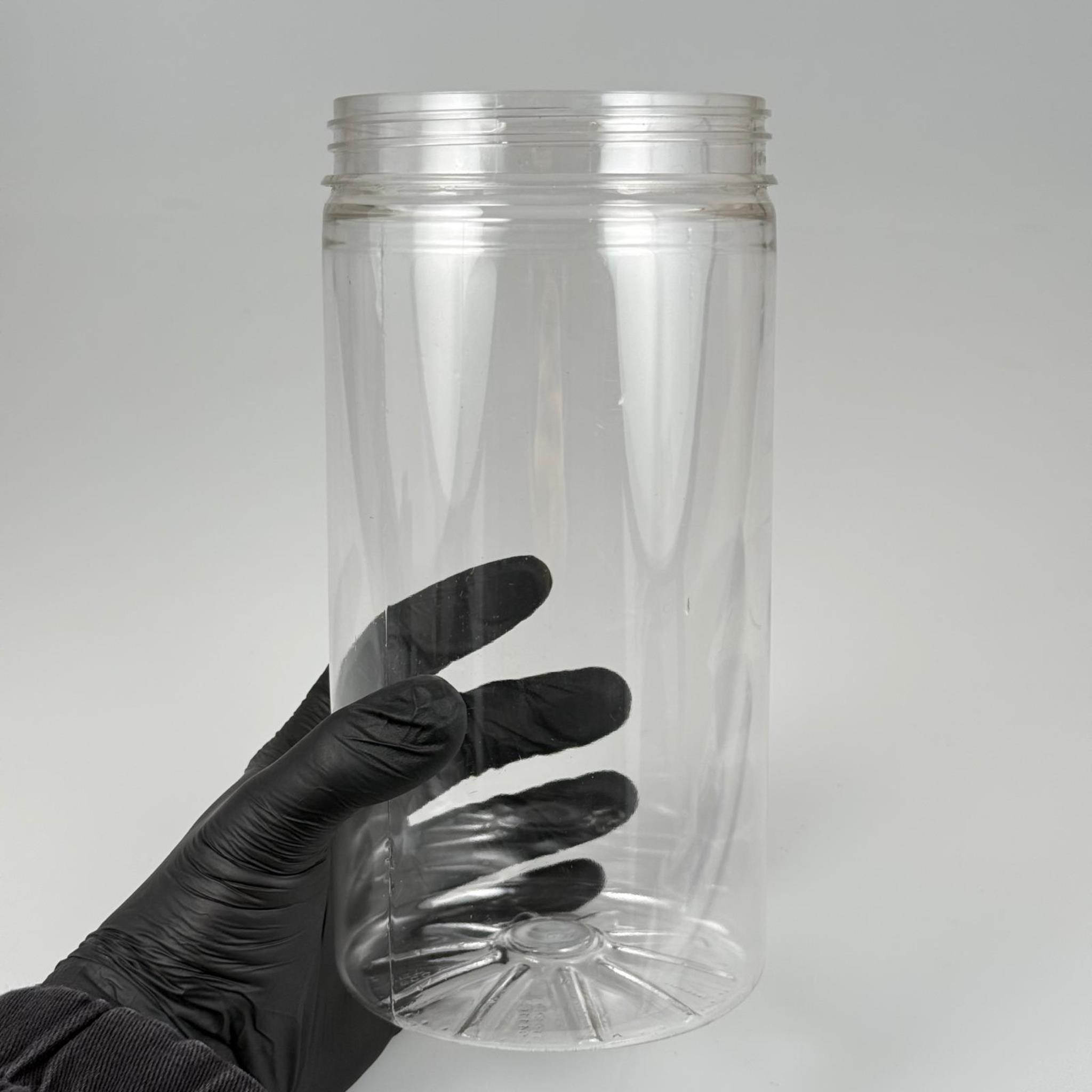 1500 CC SİLİNDİR SERT PLASTİK KAVANOZ - 100 AĞIZ - 1500 ML ÜST KALİTE PET KAVANOZ
