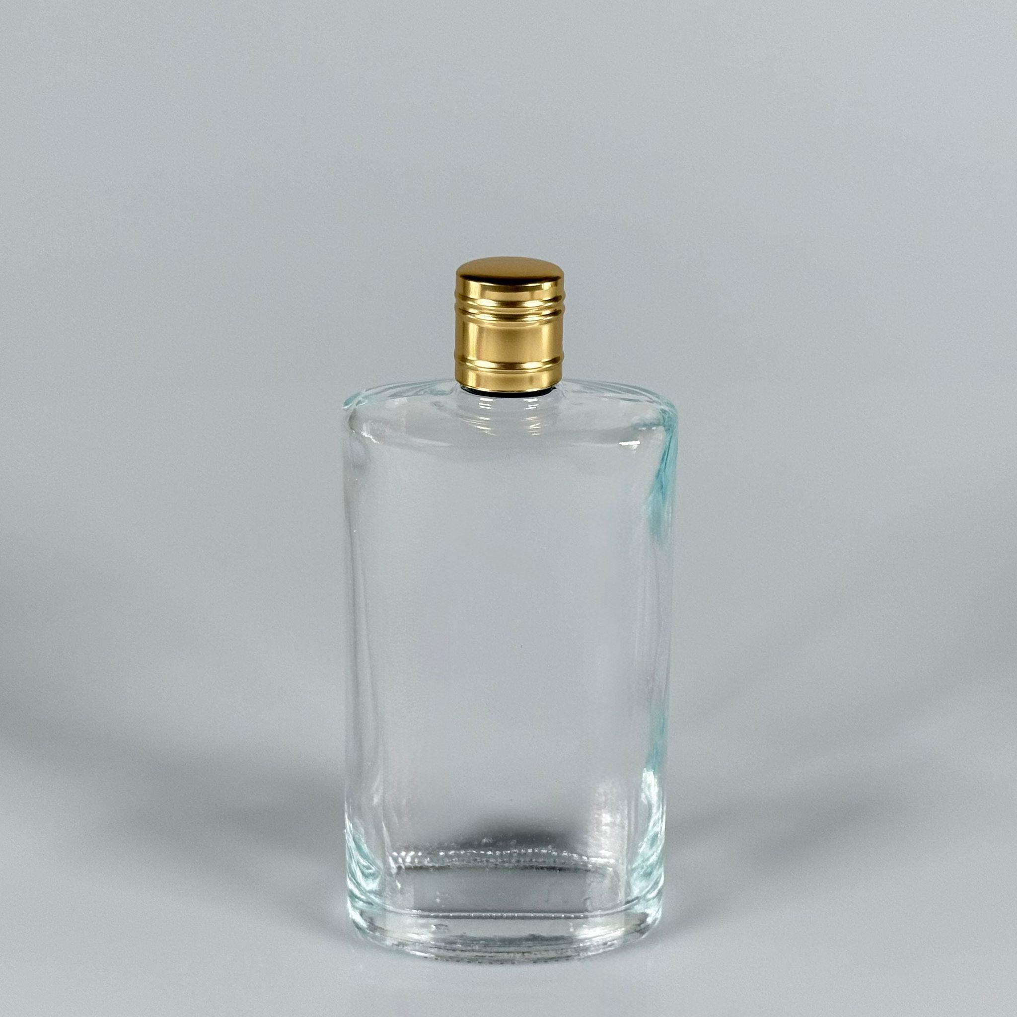 200 CC CAM YASSI KOLONYA ŞİŞESİ TIPALI - GOLD KAPAKLI - 200 ML YASSI CAM KOLONYA ŞİŞESİ