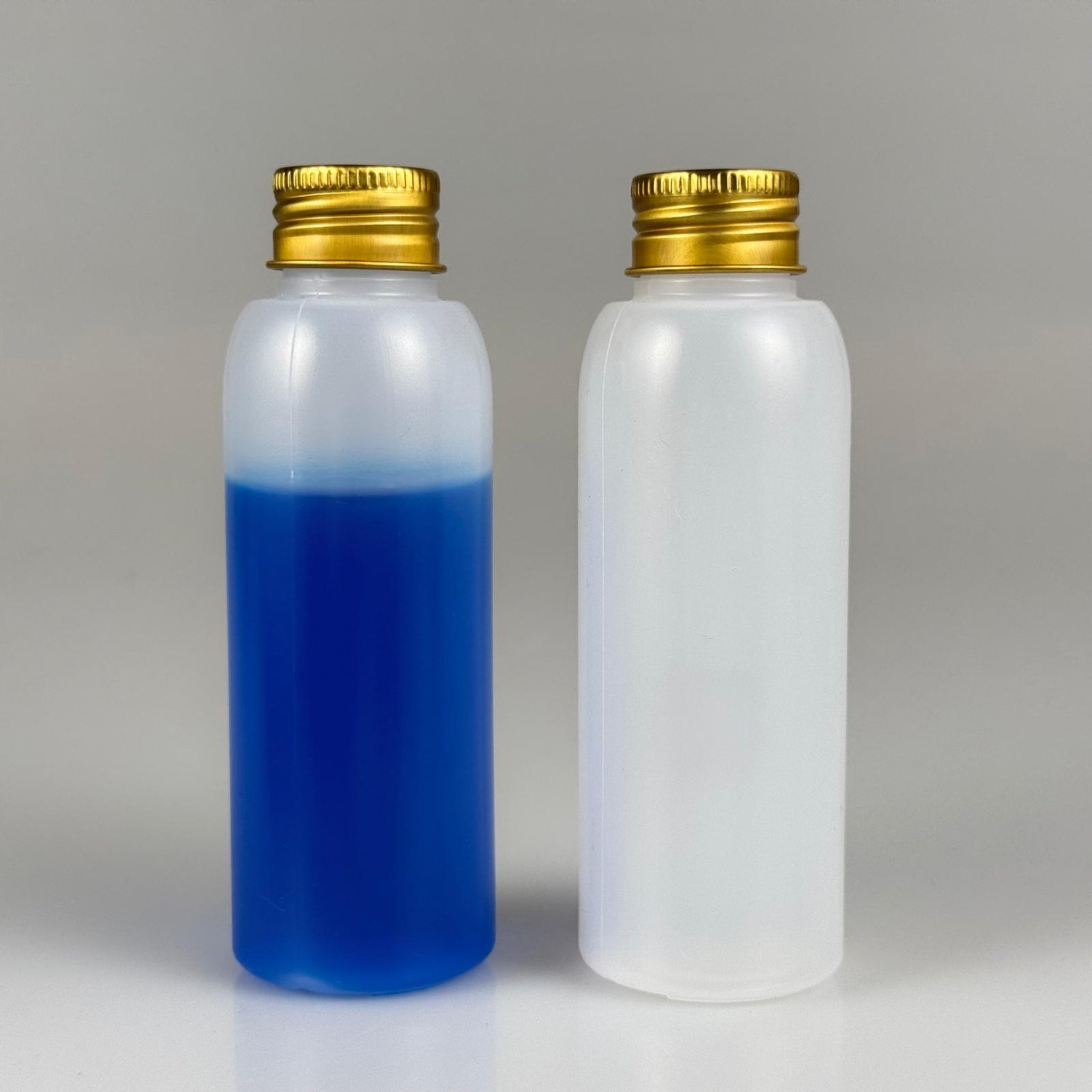 100 ML SIKILABİLİR YUMUŞAK PE POLİETİLEN PLASTİK ASETON ŞİŞESİ ( 24 AĞIZ ) + KÖPÜK CONTALI GOLD METAL ALÜMİNYUM KAPAKLI TAKIM - 100 cc sos, yağ, kartuş, mürekkep vb için boş şişeler