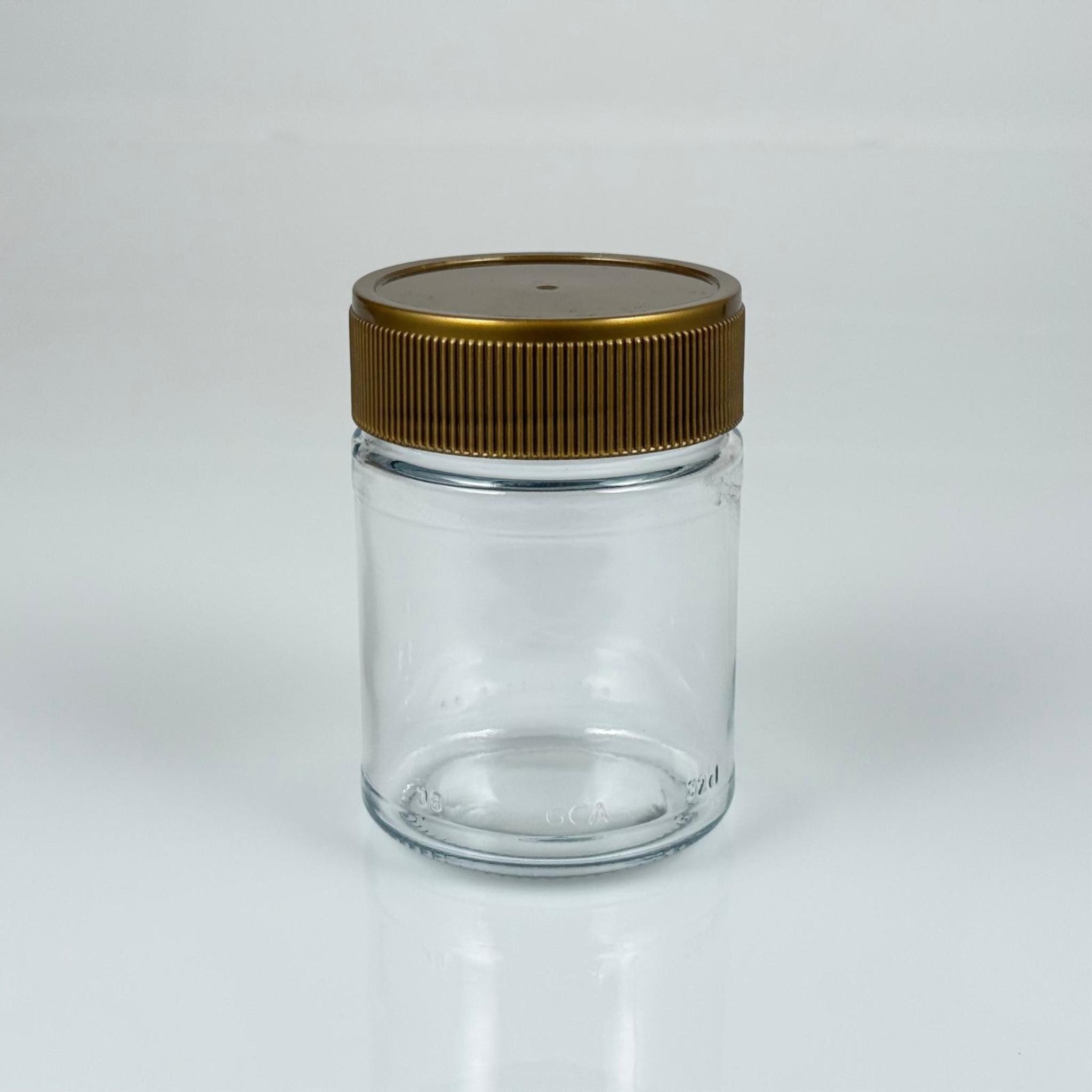 320 CC ALMAN KAVANOZ - GOLD PLASTİK ALÜMİNYUM FOLYO CONTALI İNDİKSİYON KAPAKLI - 320 ML DERİN KAPAKLI CAM KAVANOZ - ÇİKOLATA , FINDIK EZMESİ , KREMA VB İÇİN CAM KAVANOZLAR