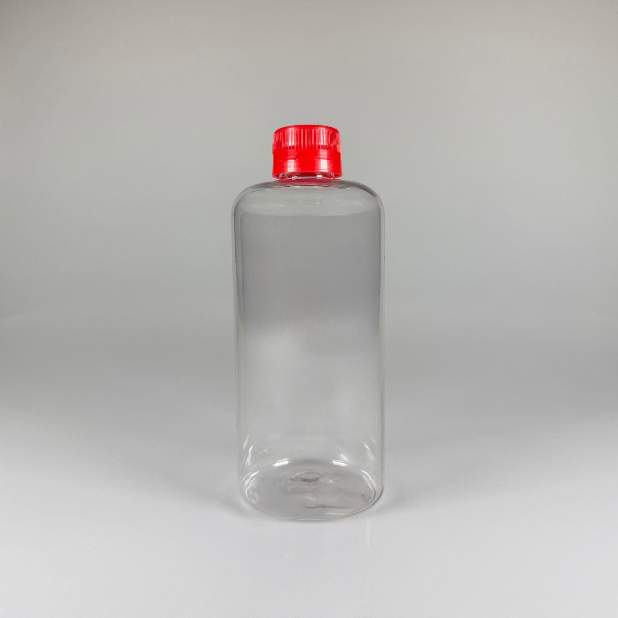 500 CC UZUN SİLİNDİR PET ŞİŞE KALIN (26 GR) - KIRMIZI KİLİTLİ KAPAKLI - 28 AĞIZ - 500 ML PET ŞİŞE