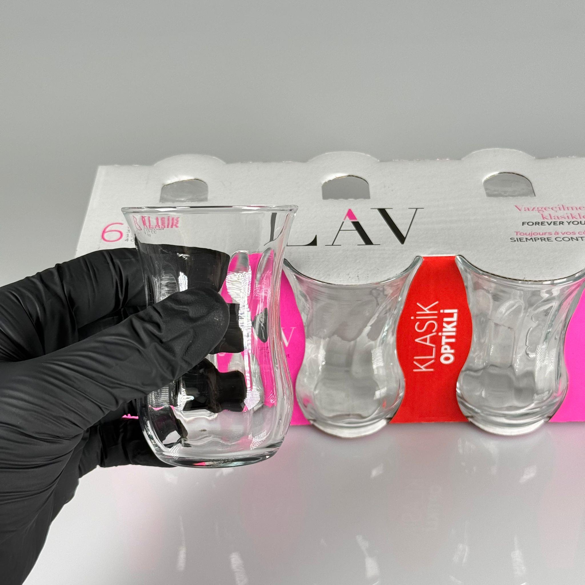 LAV 30020OPT KAHVECİ BARDAK OPTİKLİ 6'lı Çay Bardağı - ÇAY BARDAK