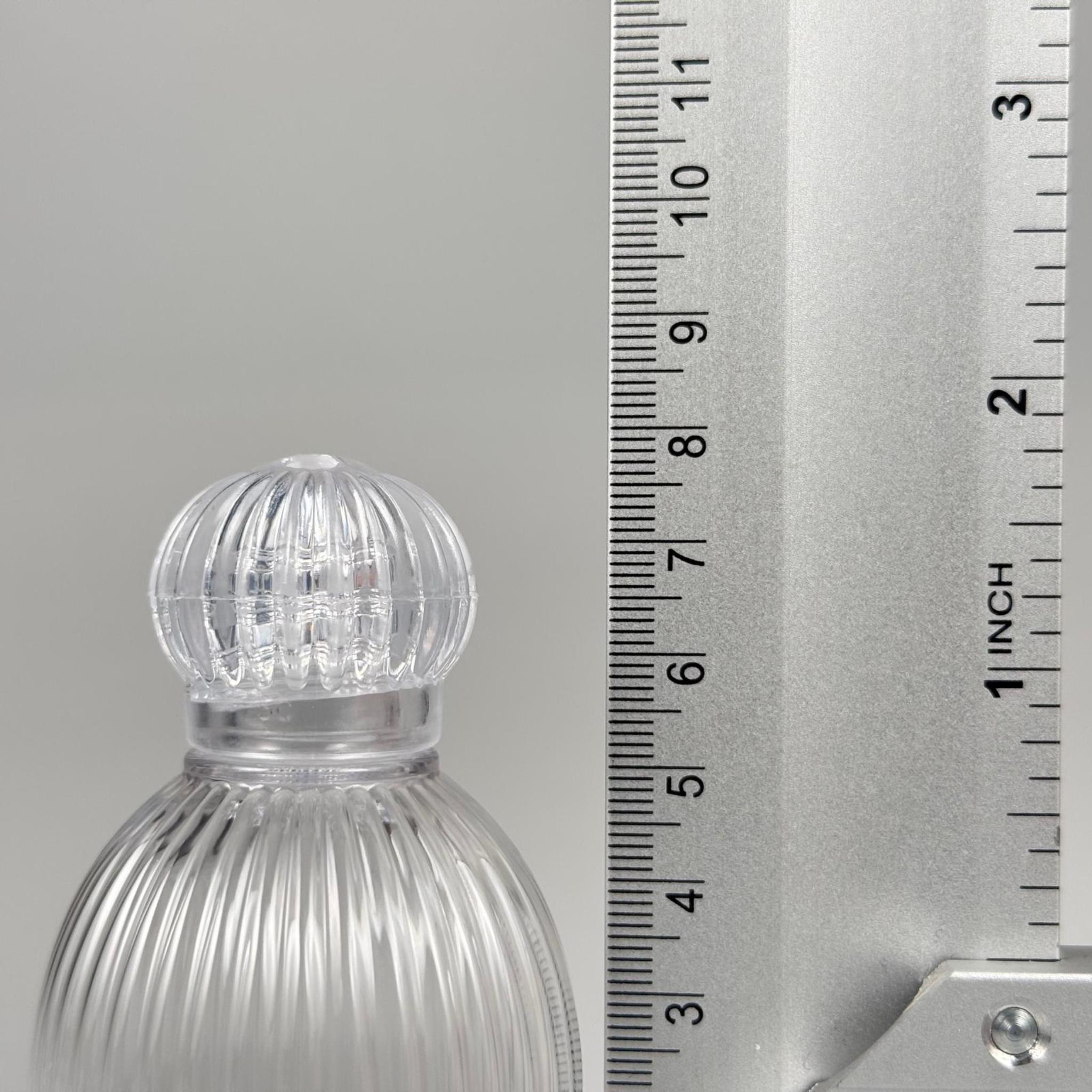 50 CC TOP ÇİZGİLİ DESENLİ PET ŞİŞE 18 MM KRİSTAL KOLONYA KAPAKLI + TIPALI TAKIM - 50 ML TOP MODEL ÇİZGİLİ PLASTİK KOLONYA ŞİŞESİ