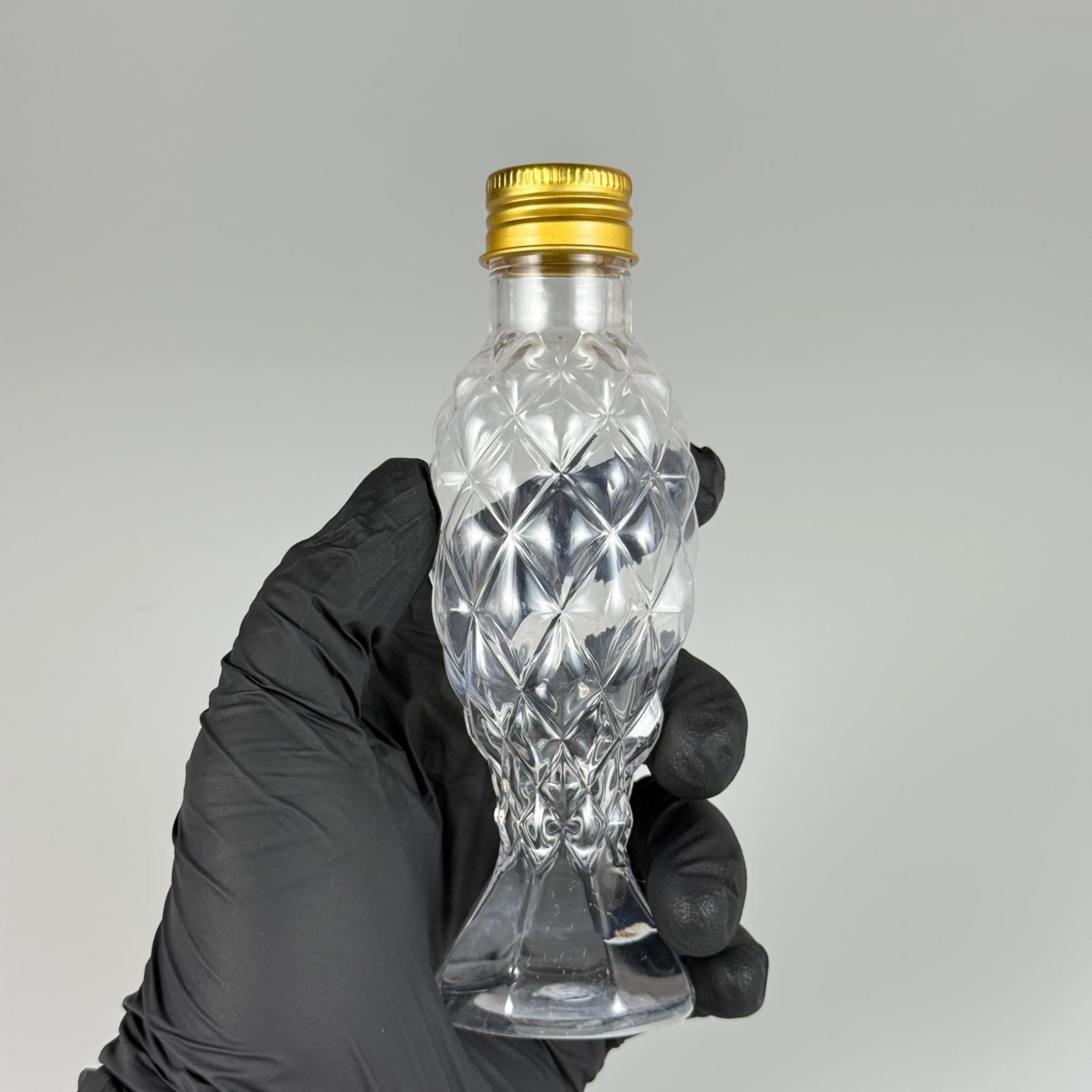 100 CC CAMPET BALIKSIRTI PET ŞİŞE (24 AĞIZ) + KÖPÜK CONTALI GOLD METAL ALÜMİNYUM KAPAK TAKIM - 100 ML KAPAKLI CAMPET PALSTİK ŞİŞELER