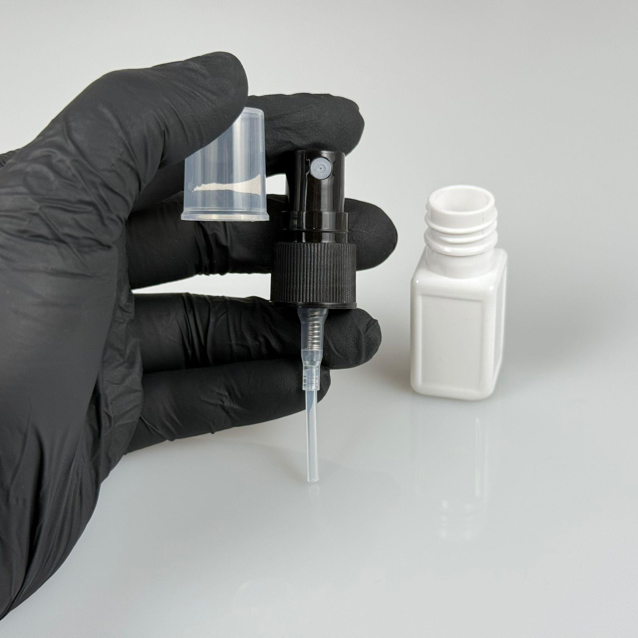 10 CC BEYAZ KARE PET ŞİŞE - SİYAH SPREYLİ TESTER 10 ML PLASTİK ŞİŞE