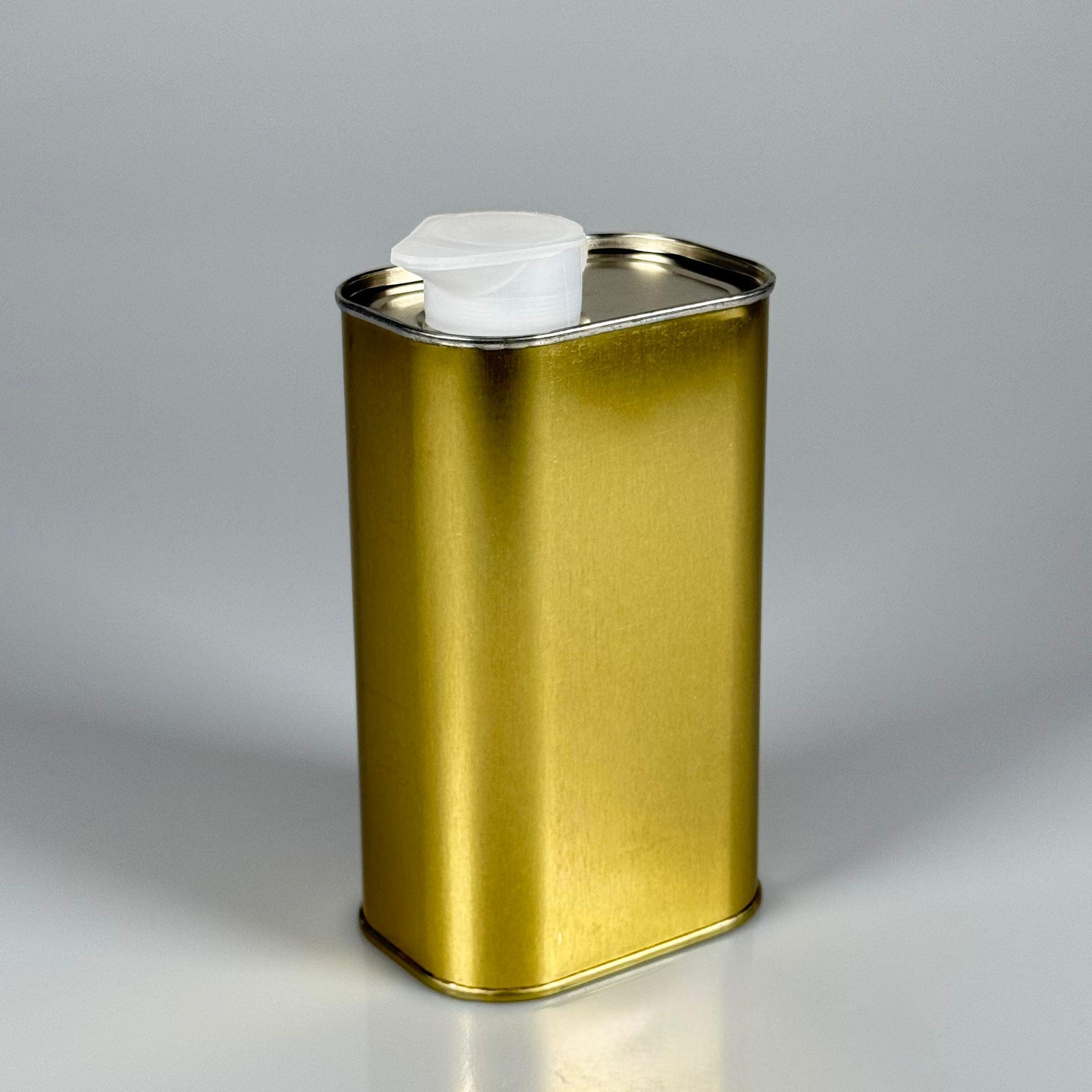 0,5 LT YAĞ TENEKESİ - GOLD - 500 CC ZEYTİNYAĞ TENEKESİ -AKITICILI KAPAKLI