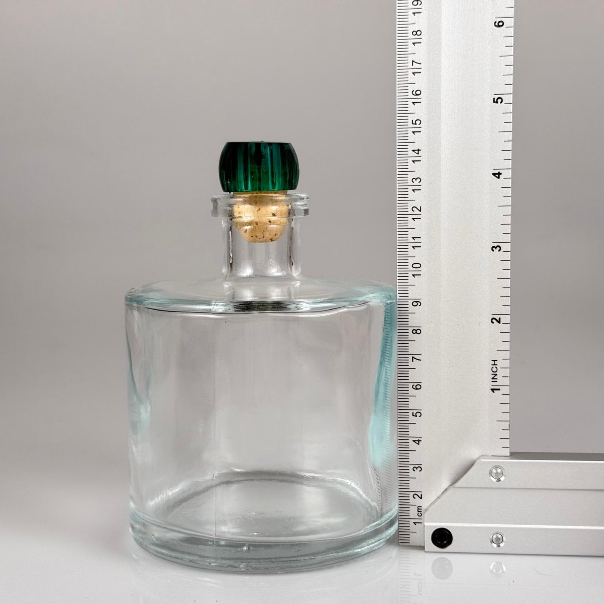 500 CC LÜX ŞİŞE - SİLİNDİR - 500 ML BÜYÜK BOY DİFFUSER ŞİŞE YEŞİL MANTAR TIPALI