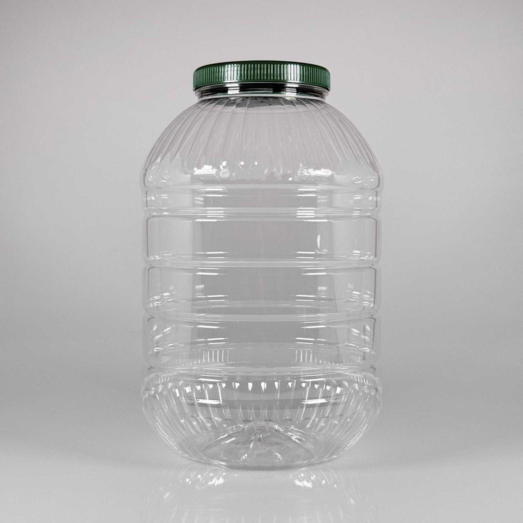 8 LİTRE PET KAVANOZ (5 KG ZEYTİN ALIR) - YEŞİL KAPAKLI - PLASTİK KAVANOZ - 8 LT PET BİDON - 8000 CC BÜYÜK YUVARLAK KAVANOZ 110 MM AĞIZ- TURŞU, ZEYTİN VB İÇİN BOŞ PLASTİK BİDONLARI