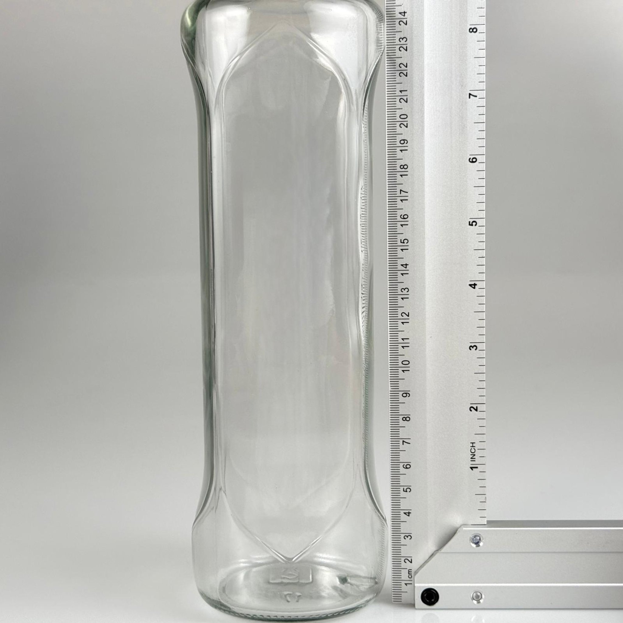 1000 CC DESENLİ DORİKA ŞEFFAF CAM ŞİŞE - 28 MM ÇAKMA AĞIZ (KAPAKSIZ) - 1000 ML DESENLİ DORİKA CAM ŞİŞE