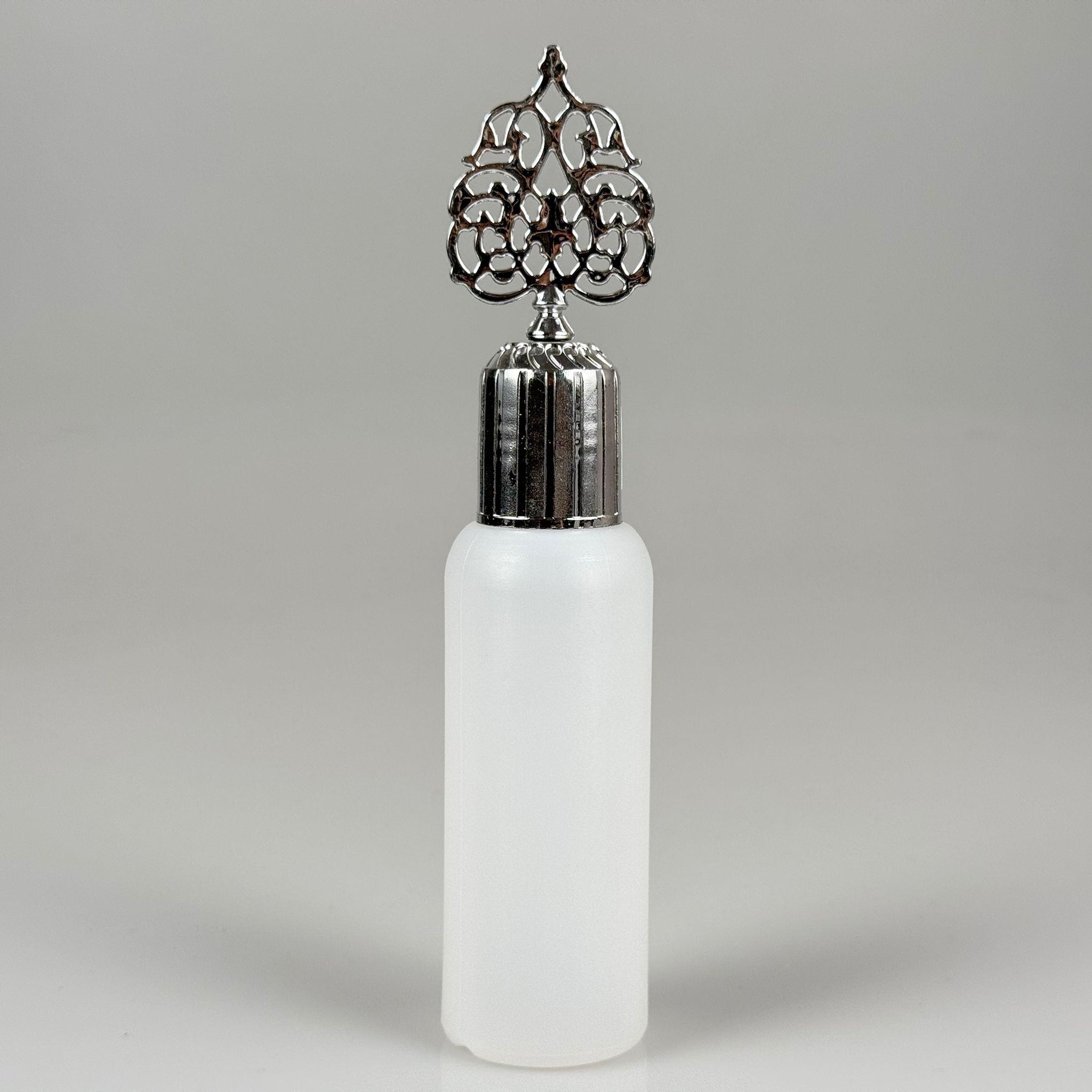 100 CC NATÜREL SERT POLİETİLEN ŞİŞE + GÜMÜŞ OSMANLI KAPAK  ( 24 MM ) + PLASTİK TIPALI - 100 ML SERT POLİETİLEN KOLONYA ŞİŞESİ