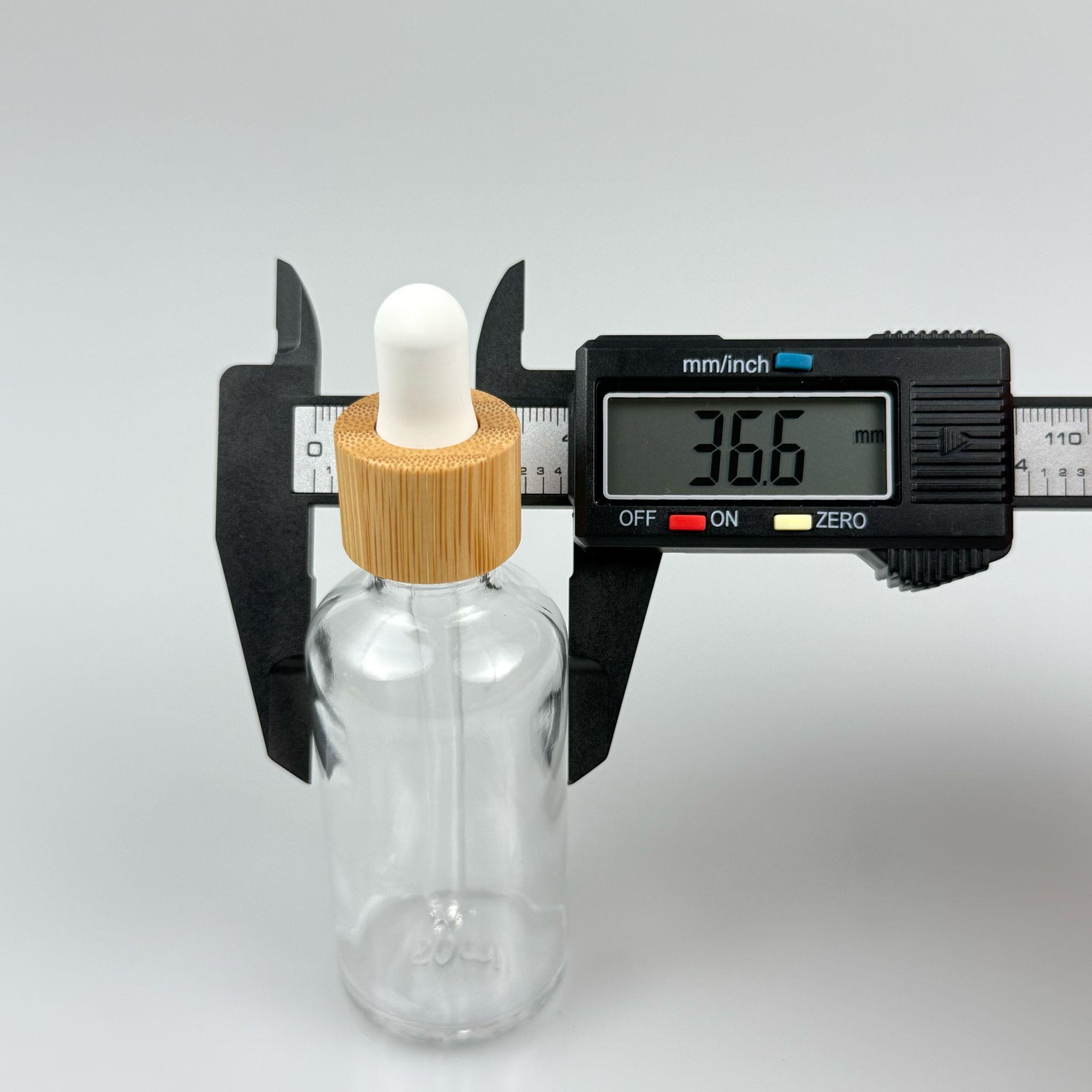 50 CC ŞEFFAF CAM DAMLALIKLI ŞİŞE - BEYAZ EMZİK - BAMBU AHŞAP KAPAK - 50 ML BAMBU KAPAKLI CAM DAMLALIKLI ŞİŞE