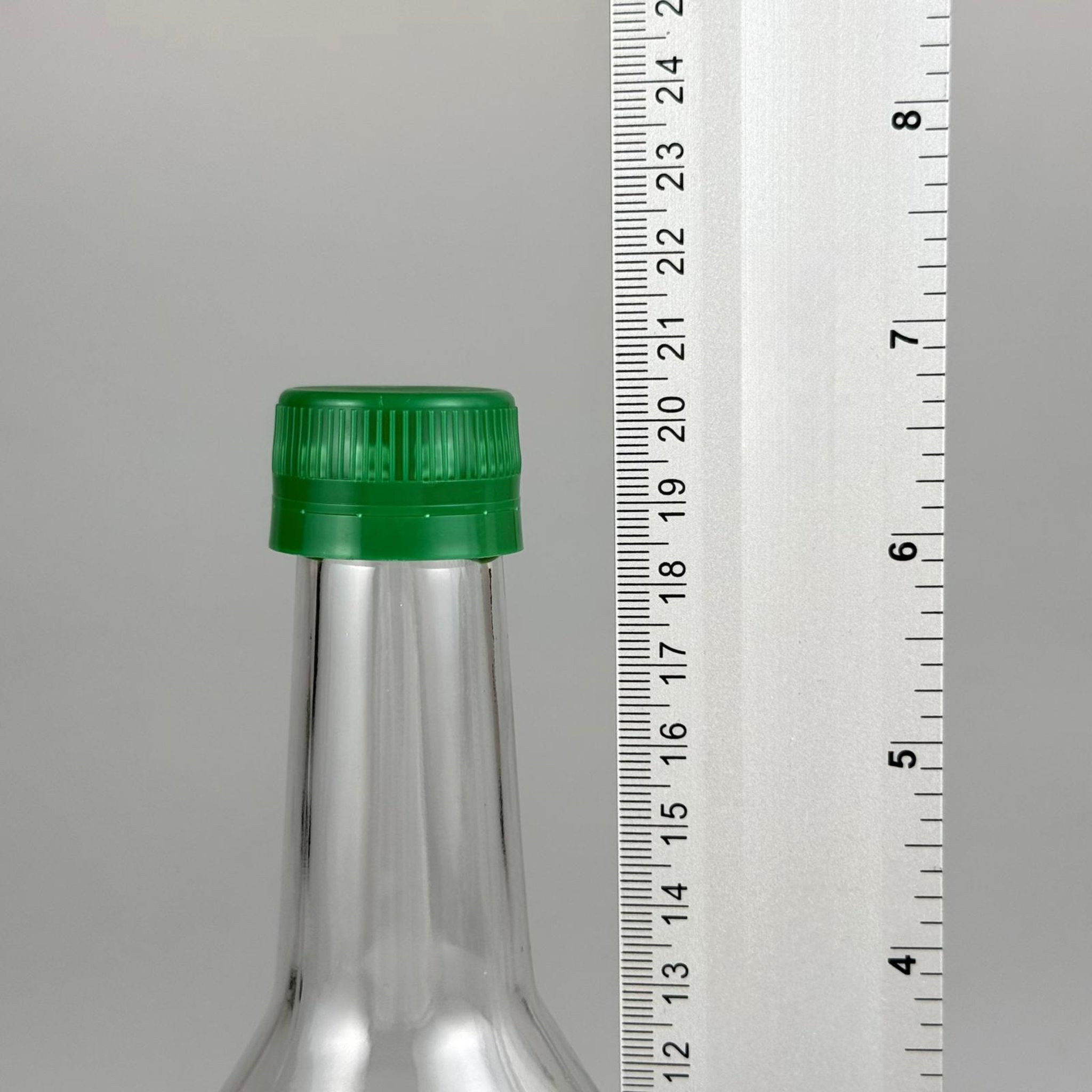 250 CC BOĞAZLI CAM ŞİŞE - YEŞİL KİLİTLİ PLASTİK KAPAKLI - 250 ML BOŞ CAM ŞİŞE