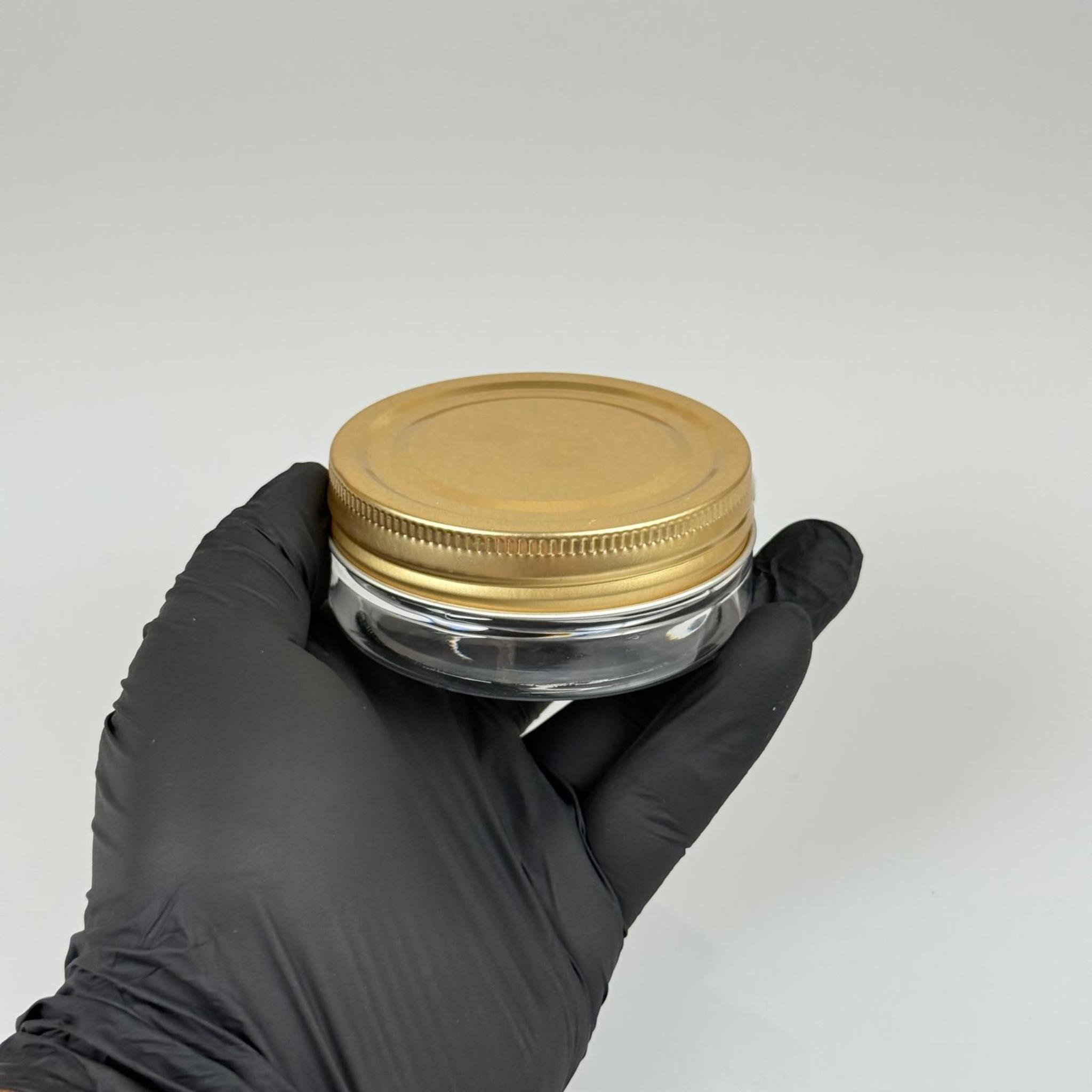 50 ML SERT PET KAVANOZ + GOLD METAL KAPAK + İÇ TIPA - 50 CC KALIN ŞEFFAF PLASTİK KAVANOZ GOLD METAL KAPAKLI İÇ TIPALI TAKIM - KREM KAVANOZLARI
