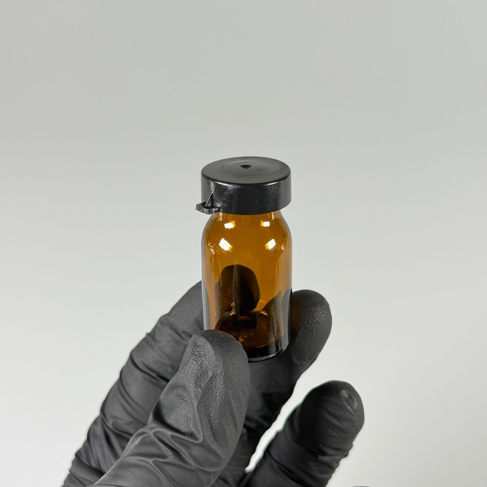 8 CC AMBER KAHVERENGİ CAM PENİSİLİN FLAKON ŞİŞE - 8 ML CAM ŞİŞE SİYAH SIZDIRMAZ KAPAKLI